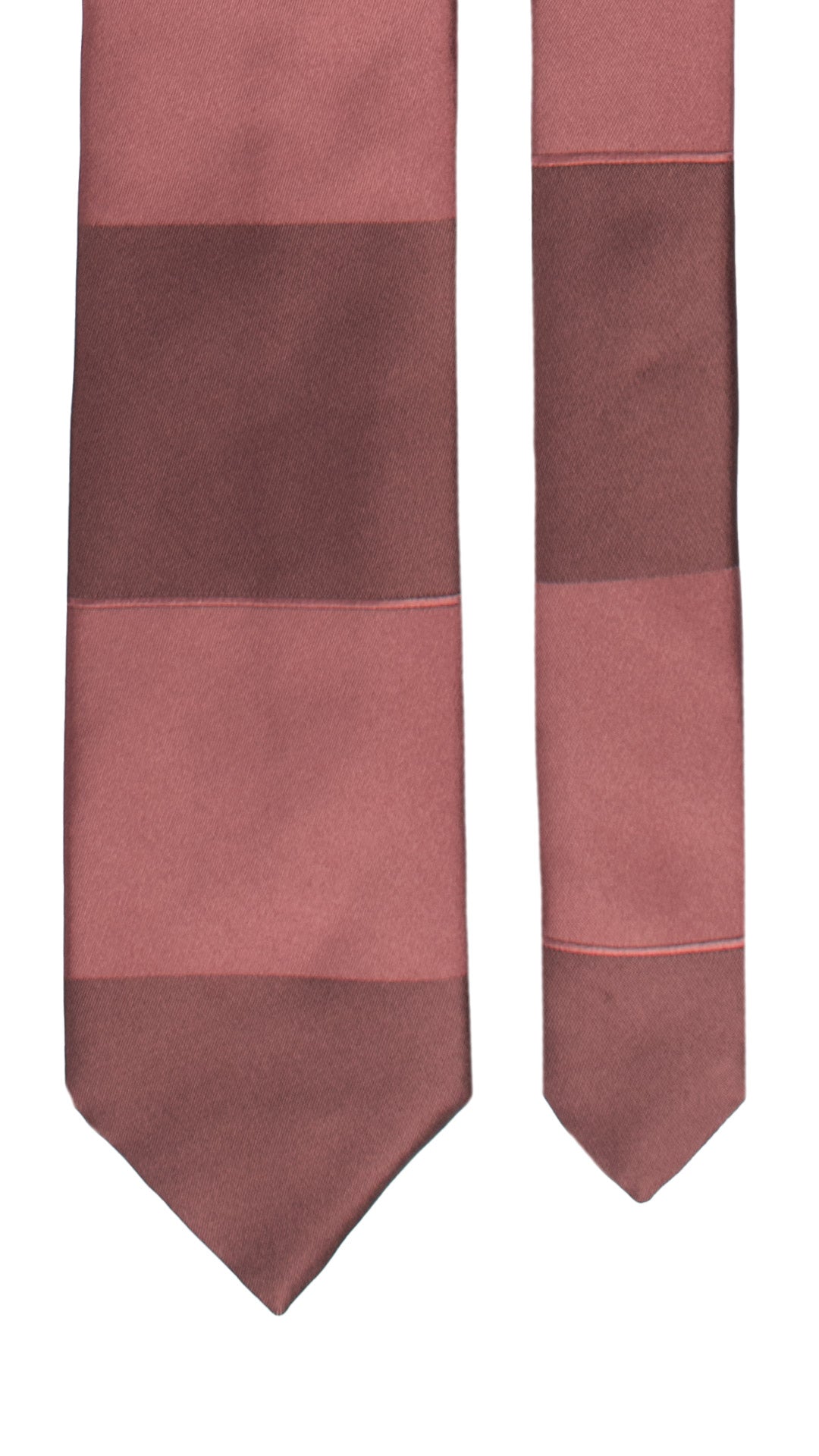 Cravatta di Seta Malva Scuro con Righe Orizzontali Tono su Tono 7288 Graffeo Cravatte Made in Italy Pala