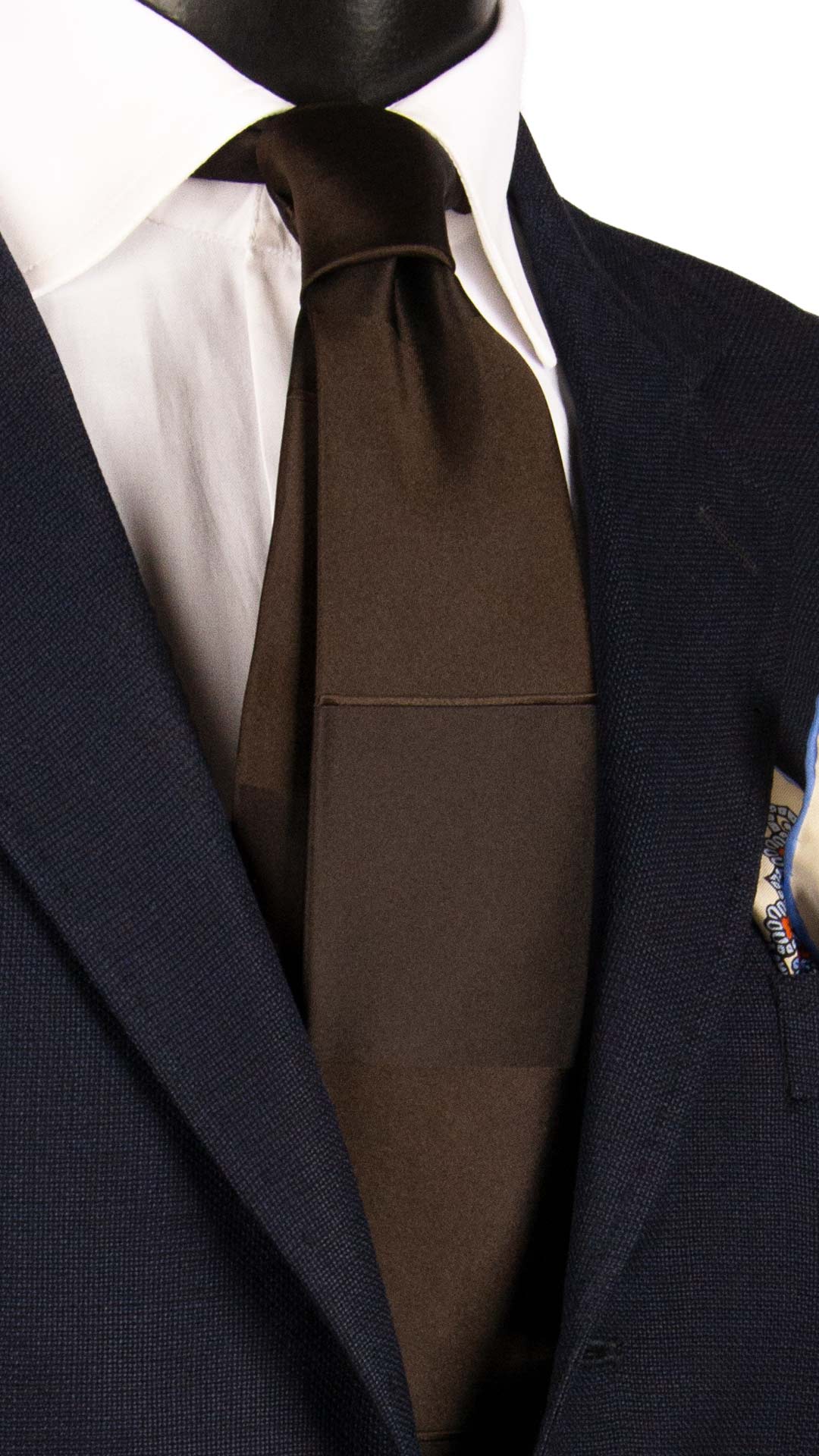 Cravatta di Seta Marrone Bruciato con Righe Orizzontali Tono su Tono 7293 Graffeo Cravatte Made in Italy