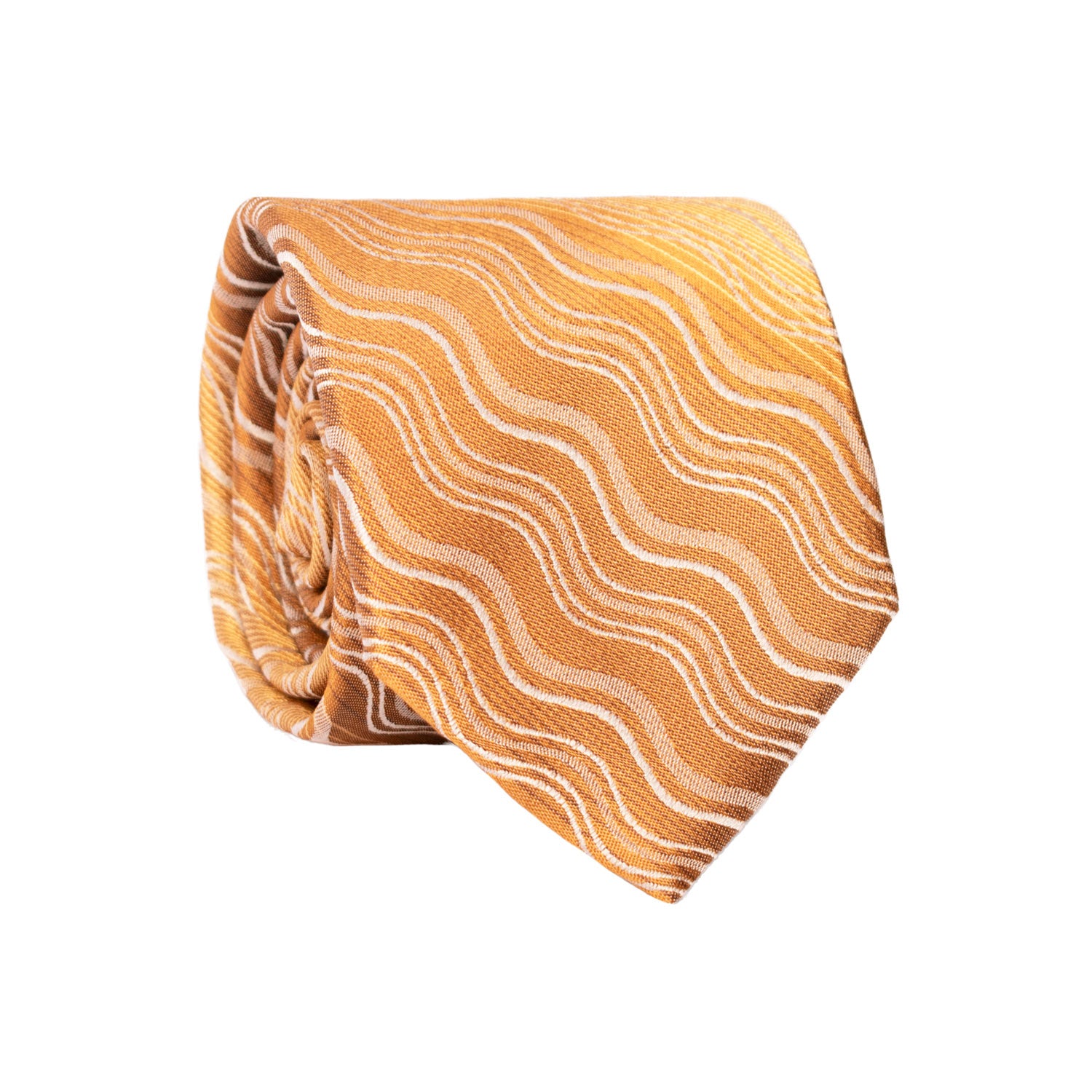 Cravatta di Seta Marrone Color Sabbia Fantasia Grigia 7219 Graffeo Cravatte Made in Italy Rotolo