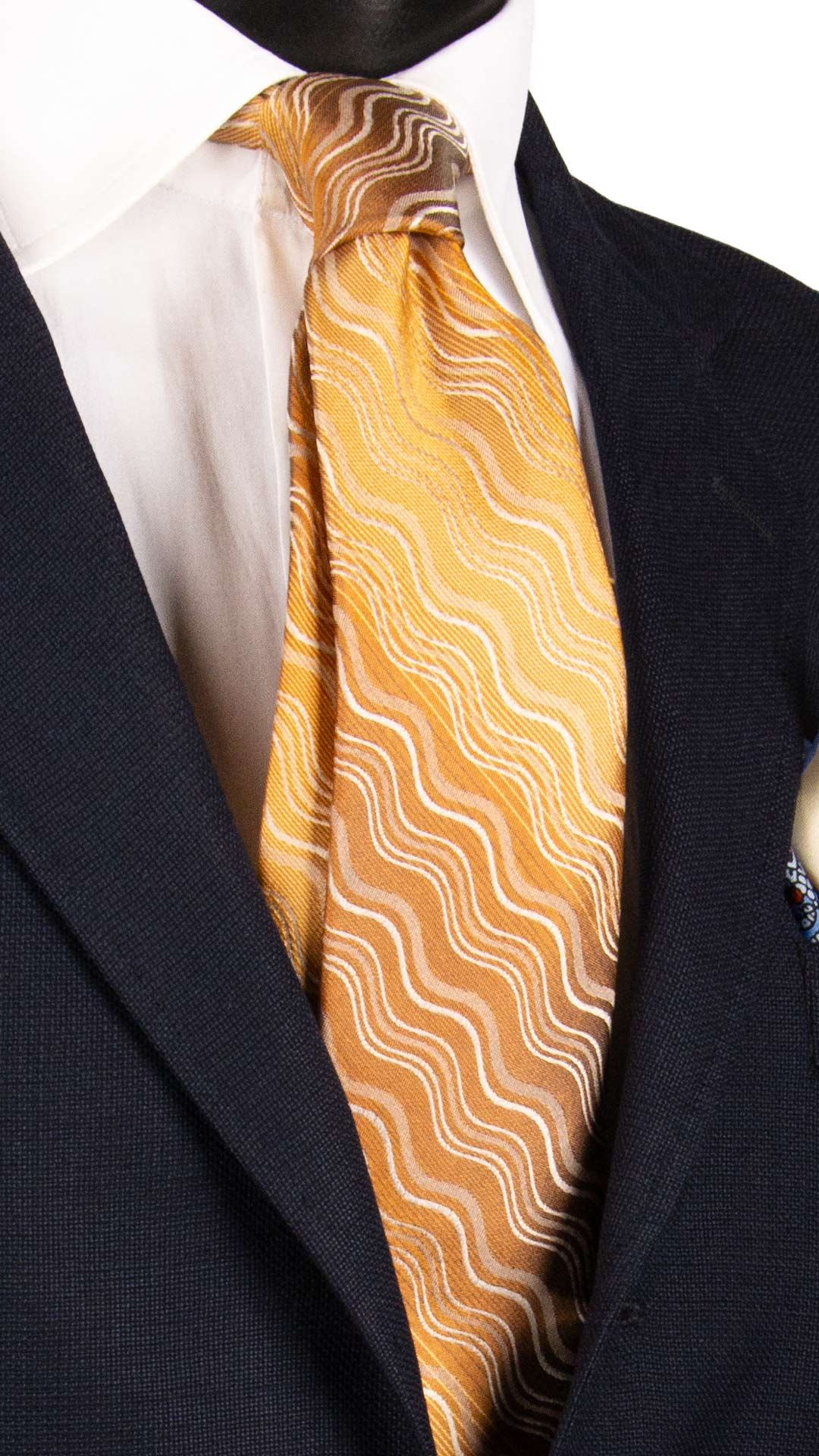 Cravatta di Seta Marrone Color Sabbia Fantasia Grigia 7219 Graffeo Cravatte Made in Italy