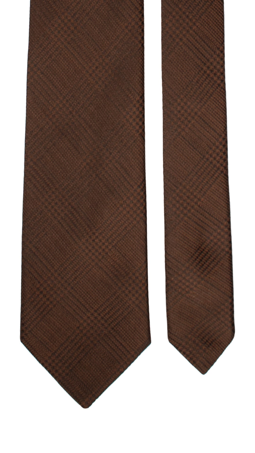 Cravatta di Seta Marrone Principe di Galles 7365 Graffeo Cravatte Made in Italy Pala