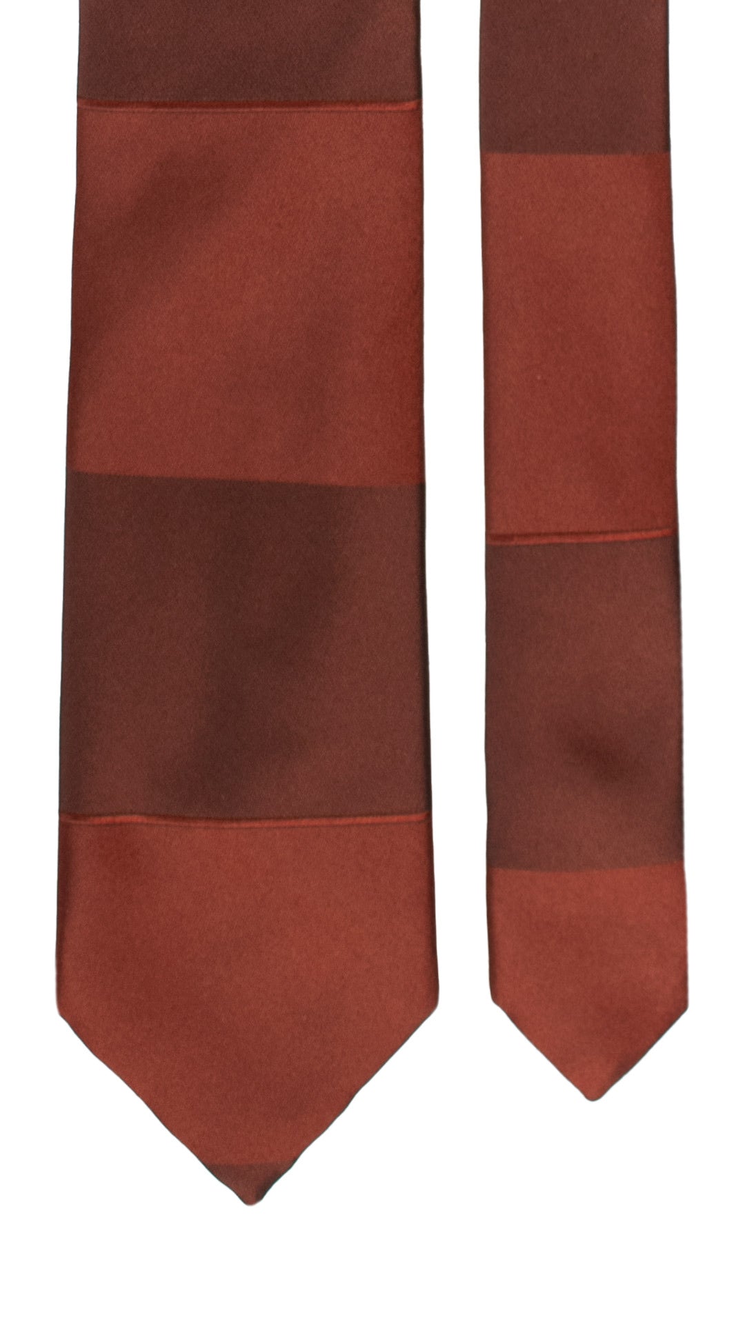 Cravatta di Seta Marrone con Righe Orizzontali Tono su Tono 7292 Graffeo Cravatte Made in Italy Pala