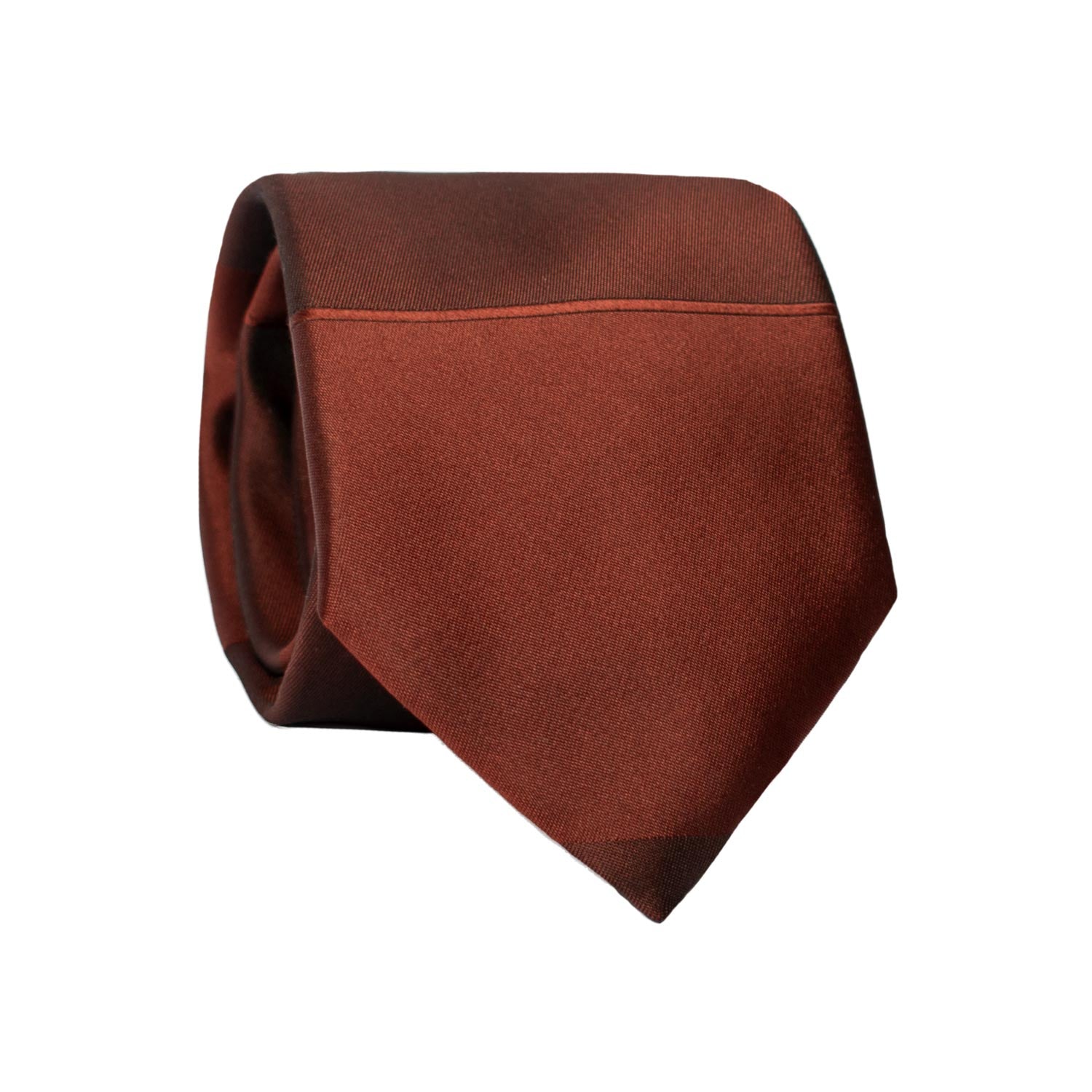 Cravatta di Seta Marrone con Righe Orizzontali Tono su Tono 7292 Graffeo Cravatte Made in Italy Rotolo