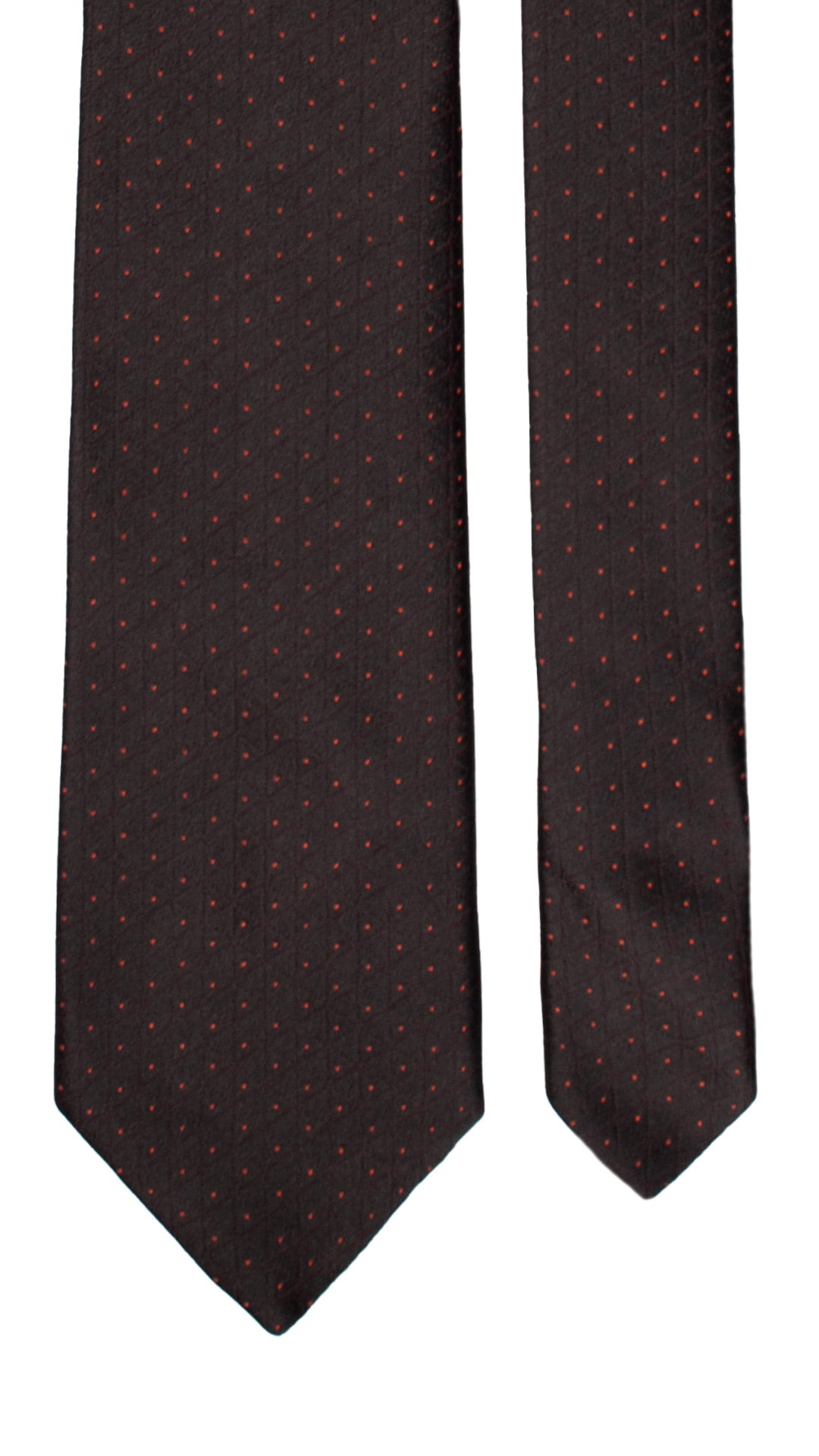 Cravatta di Seta Nera Fantasia Borgogna Arancione AN7253 Graffeo Cravatte Made in Italy Pala