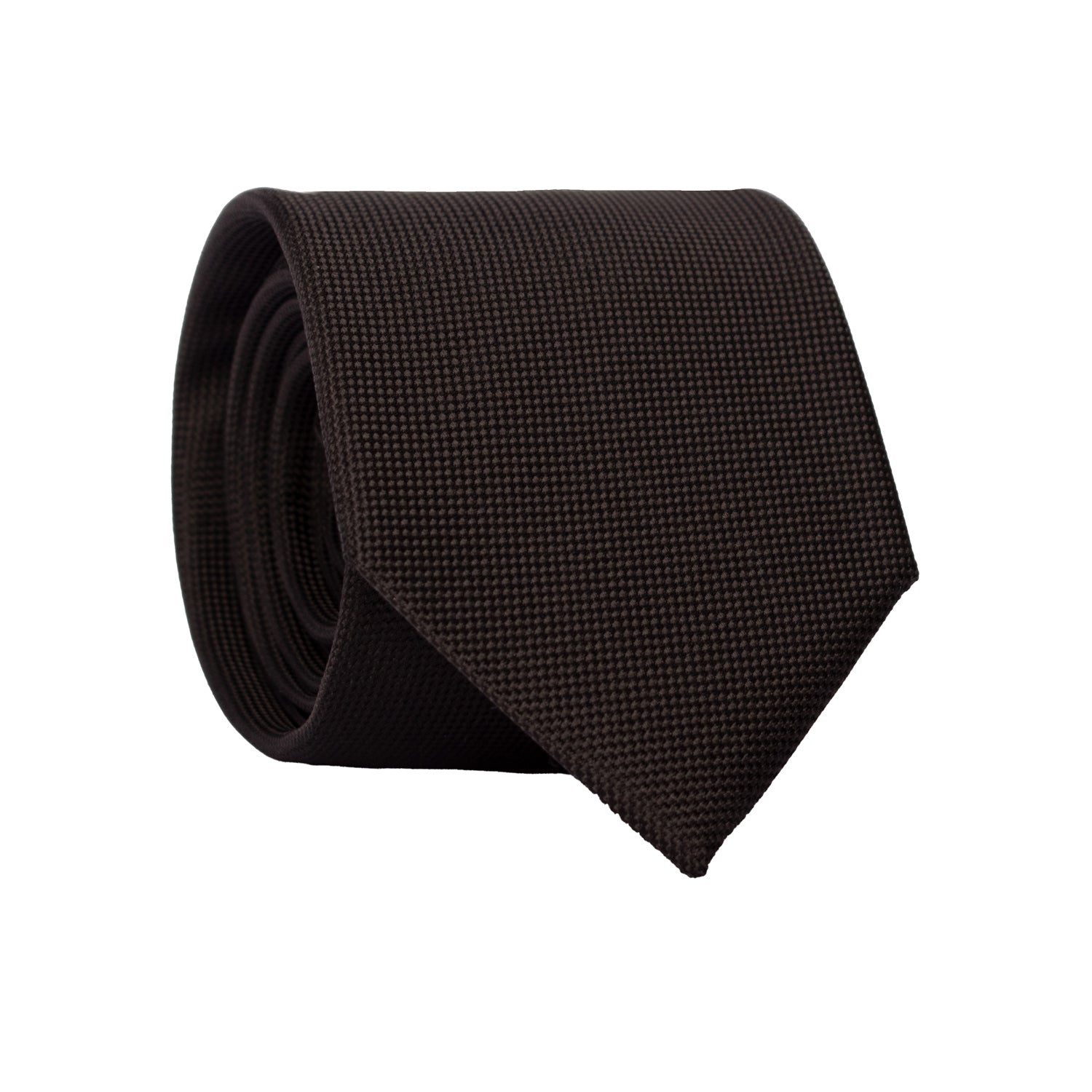 Cravatta di Seta Nera Tinta Unita 7024 Rotolo