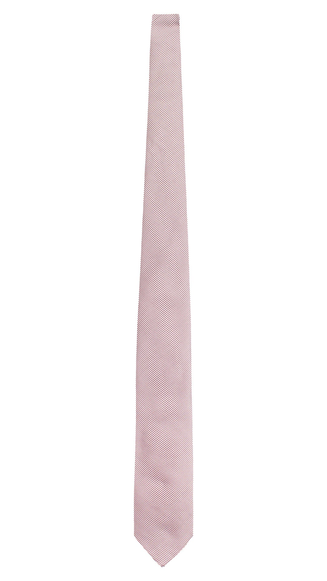 Cravatta di Seta Pied de Poule Bianco Rosso Bordeaux 7744 Made in Italy Graffeo Cravatte Intera