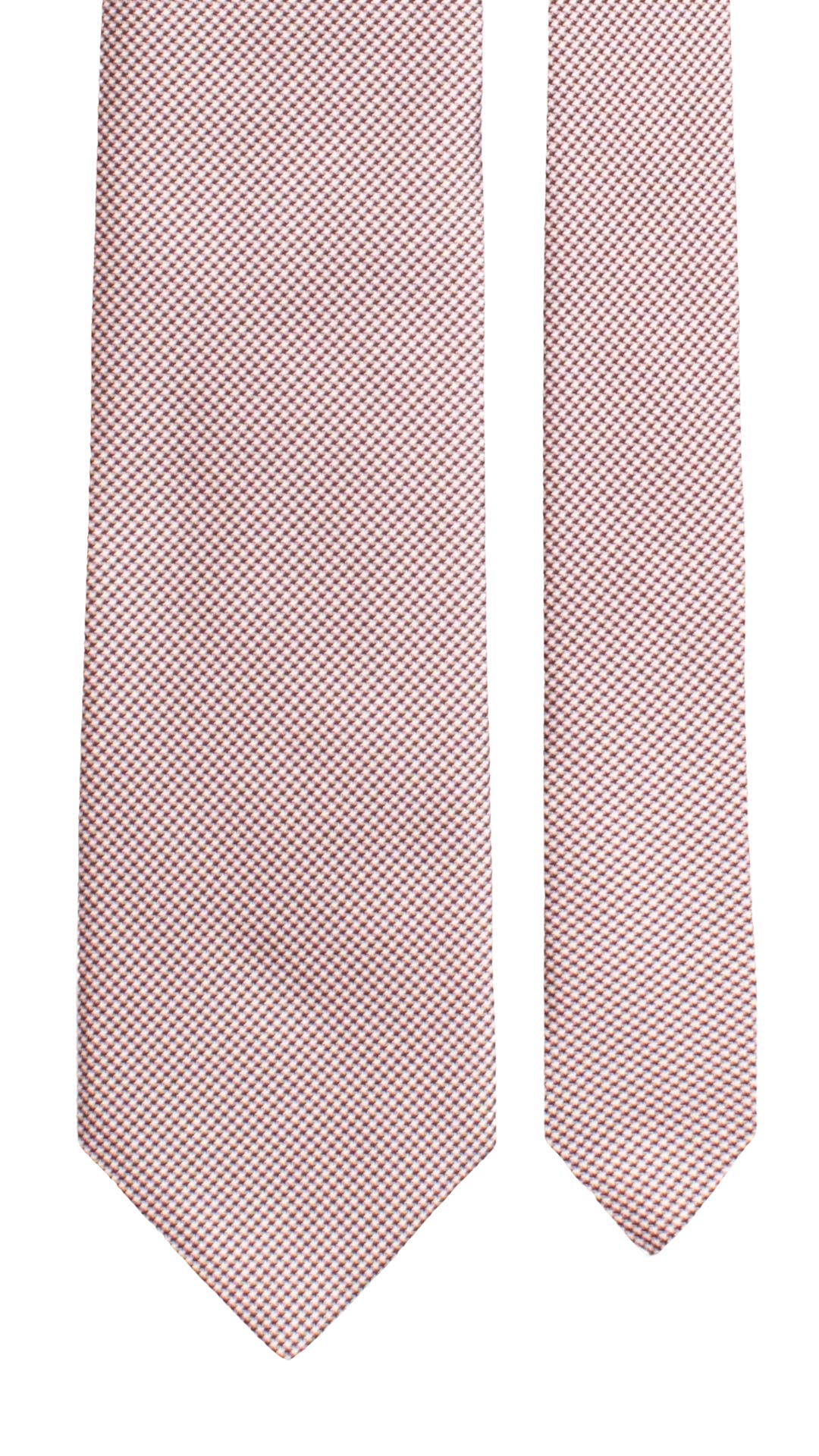 Cravatta di Seta Pied de Poule Bianco Rosso Bordeaux 7744 Made in Italy Graffeo Cravatte Pala