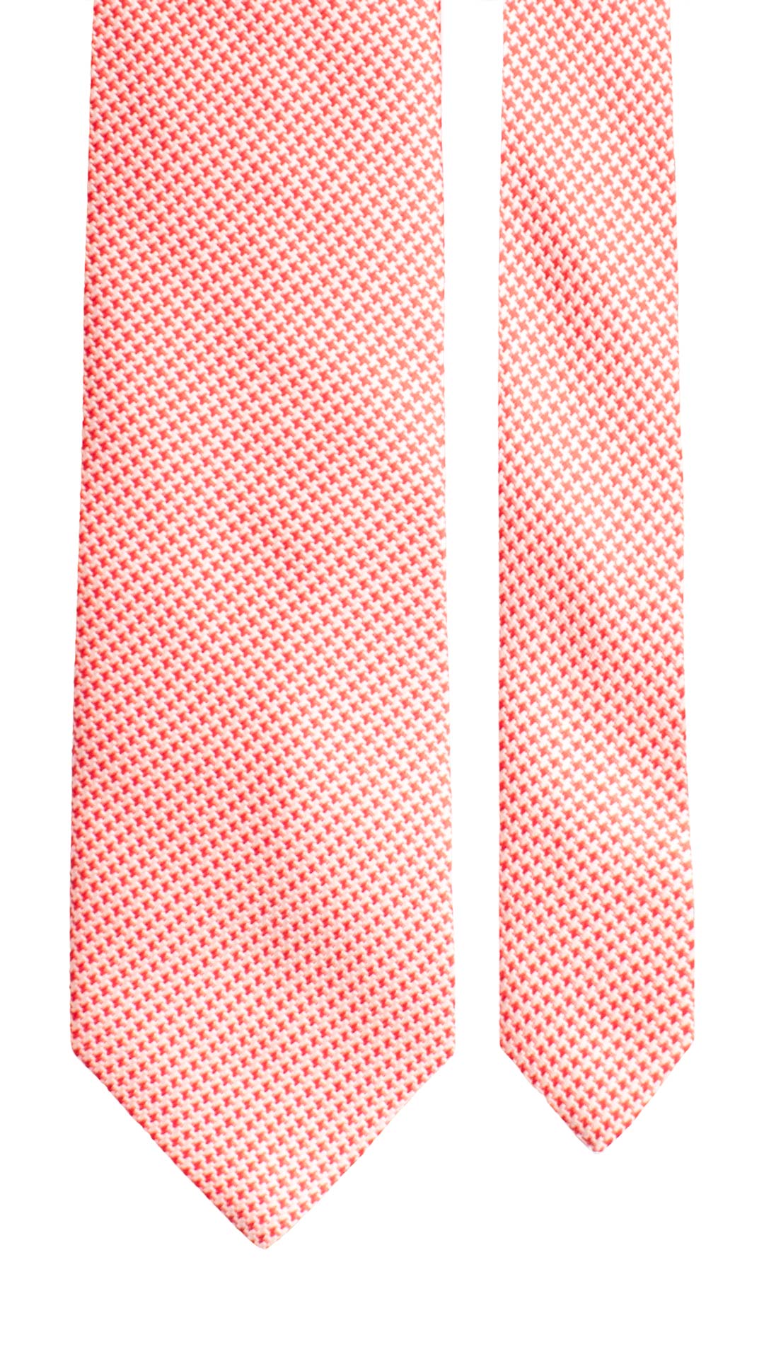 Cravatta di Seta Pied de Poule Rosso Bianco 2081 Graffeo Cravatte Made in Italy Pala