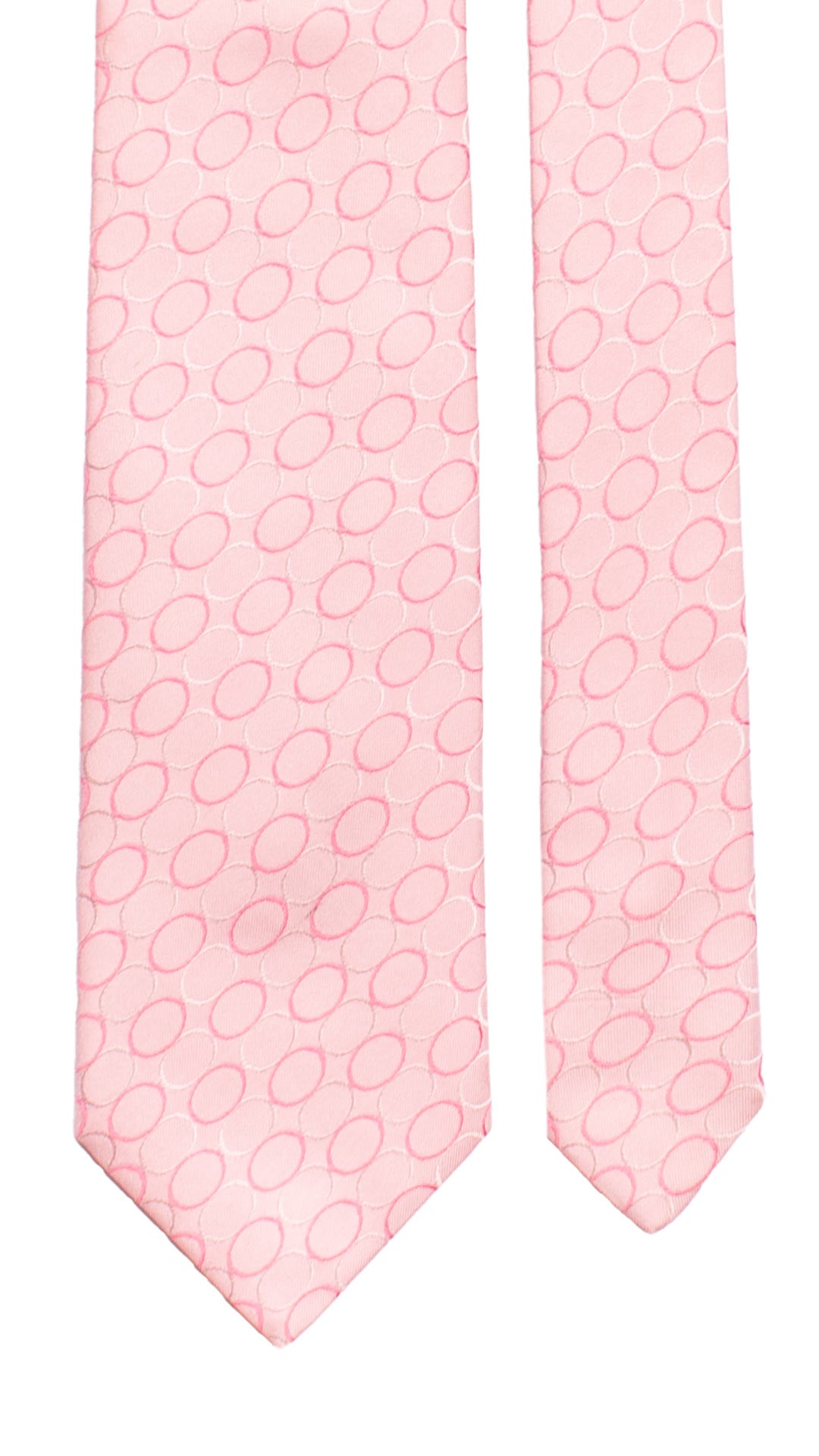 Cravatta di Seta Rosa Fantasia Grigia Rosa Scuro 7223 Made in Italy Graffeo Cravatte Pala