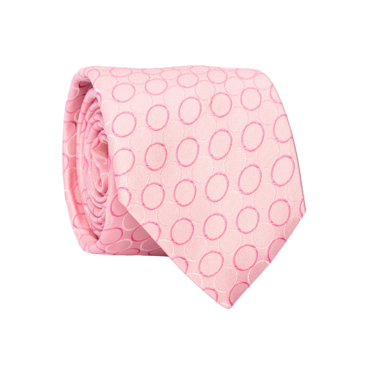 Cravatta di Seta Rosa Fantasia Grigia Rosa Scuro 7223 Made in Italy Graffeo Cravatte Rotolo