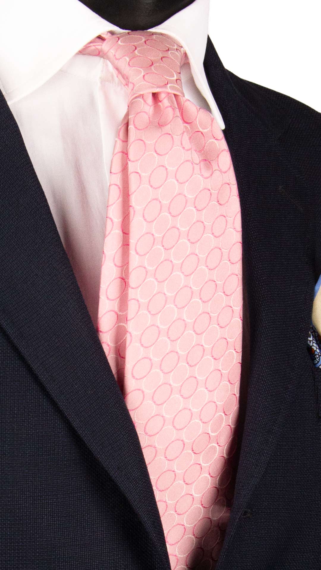 Cravatta di Seta Rosa Fantasia Grigia Rosa Scuro 7223 Made in Italy Graffeo Cravatte