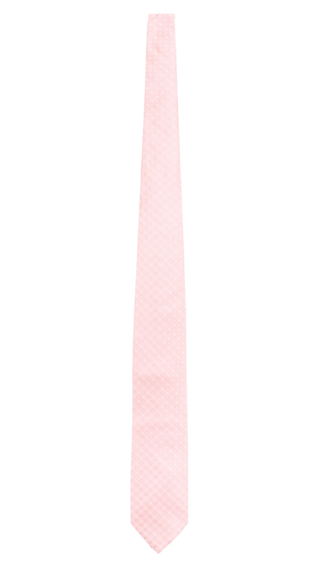 Cravatta di Seta Rosa Fantasia Grigio Bianco 7726 Made in Italy Graffeo Cravatte Intera
