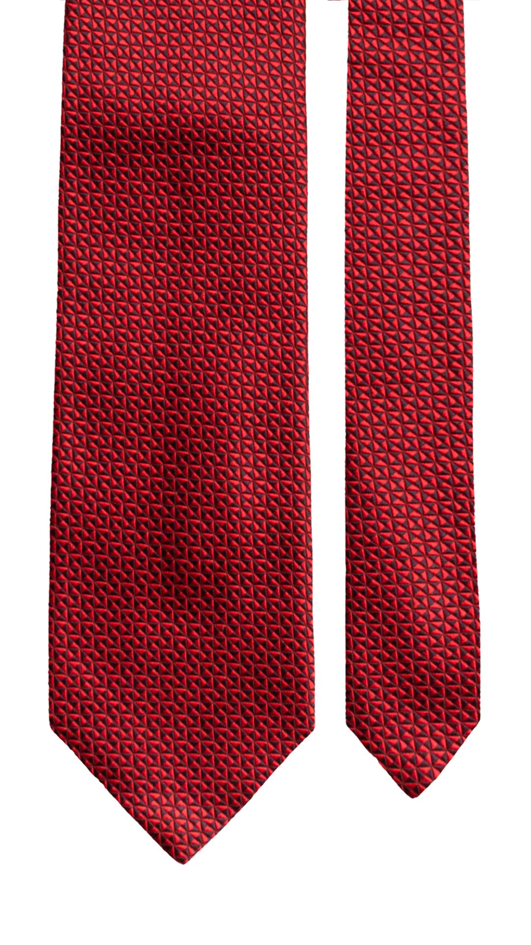 Cravatta di Seta Rossa Fantasia Blu AN8091 Made in Italy Graffeo Cravatte Pala