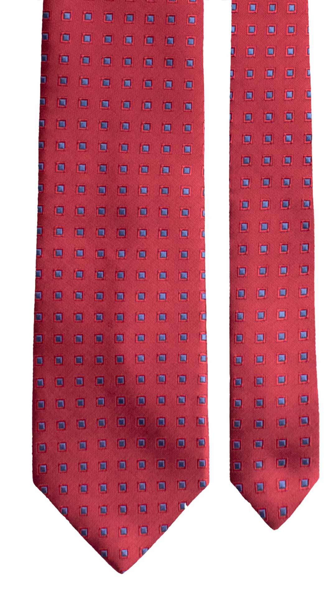 Cravatta di Seta Rosso Bordeaux Fantasia Bluette 1947 Graffeo Cravatte Made in Italy Pala