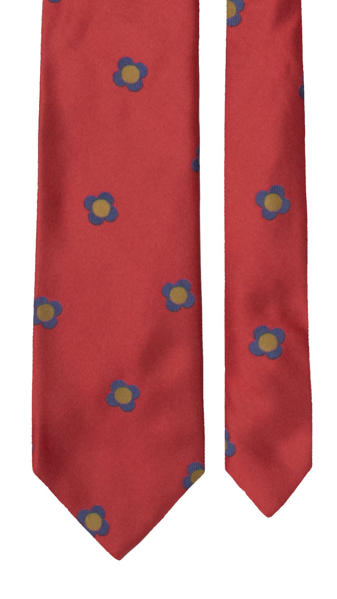 Cravatta di Seta Rosso Bordeaux Fantasia Bluette Verde 7604 Made in Italy Graffeo Cravatte Pala