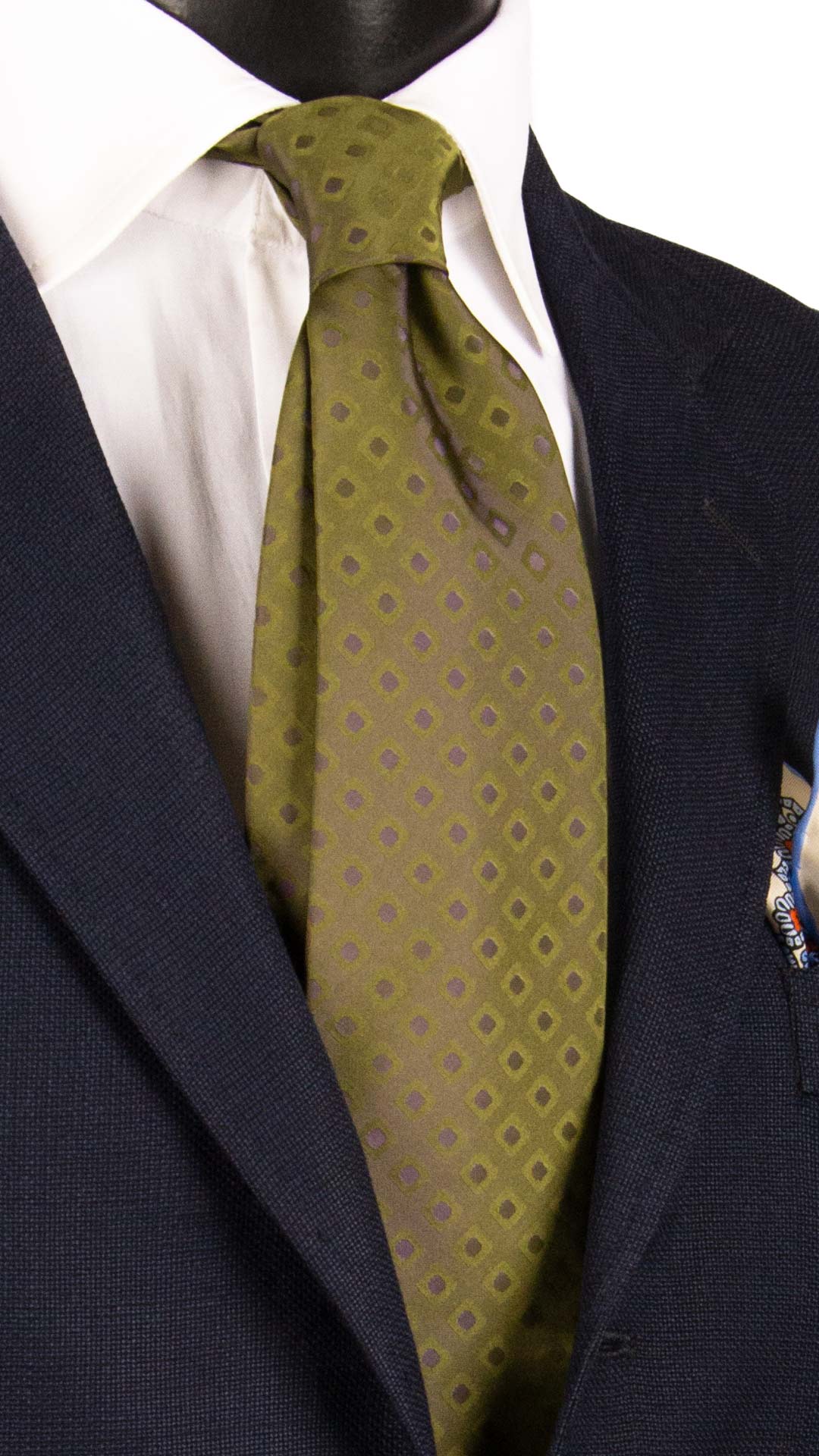 Cravatta di Seta Verde Cangiante Fantasia Viola 7285 Graffeo Cravatte Made in Italy