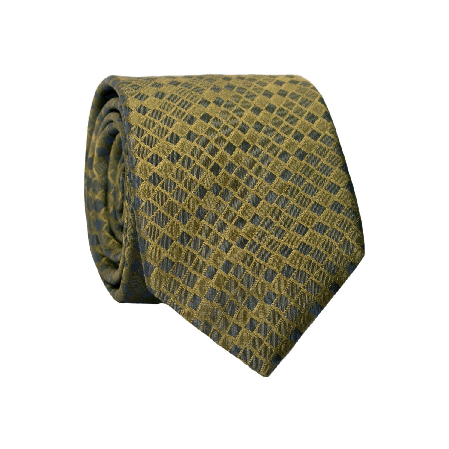 Cravatta di Seta Verde Fantasia Blu 7244 Graffeo Cravatte Made in Italy Rotolo