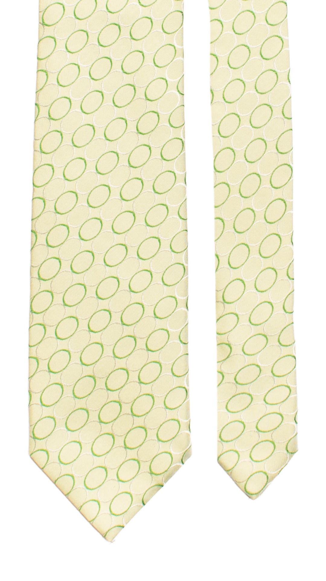 Cravatta di Seta Verde Fantasia Grigia Verde Scuro 7222 Graffeo Cravatte Made in Italy Pala