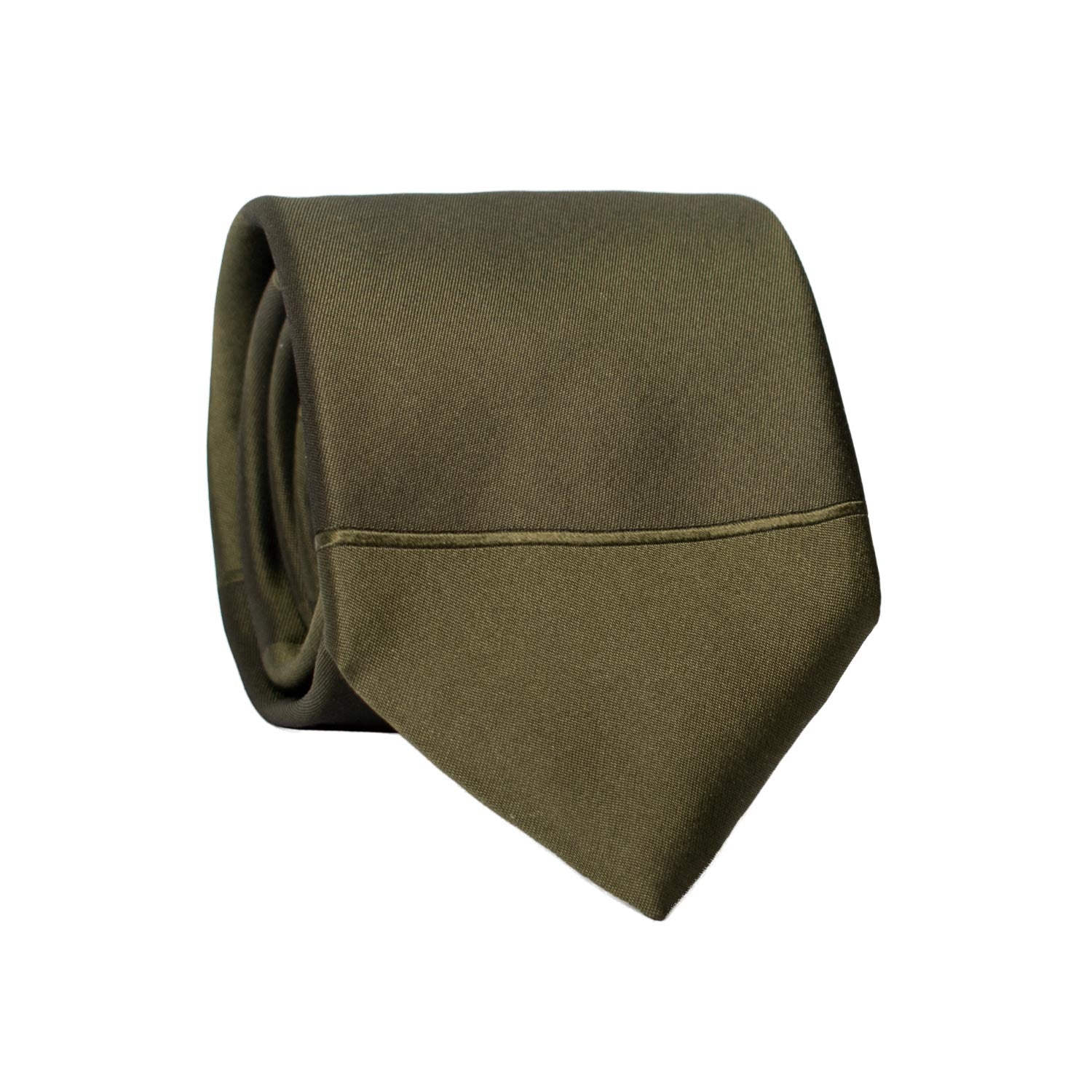 Cravatta di Seta Verde con Righe Orizzontali Tono su Tono 7291 Graffeo Cravatte Made in Italy Rotolo