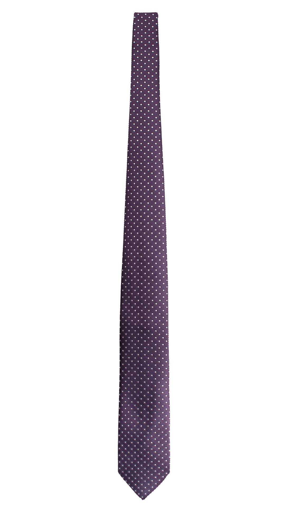 Cravatta di Seta Viola Fantasia Lurex Grigio Argento 1820 Graffeo Cravatte Made in Italy Intera
