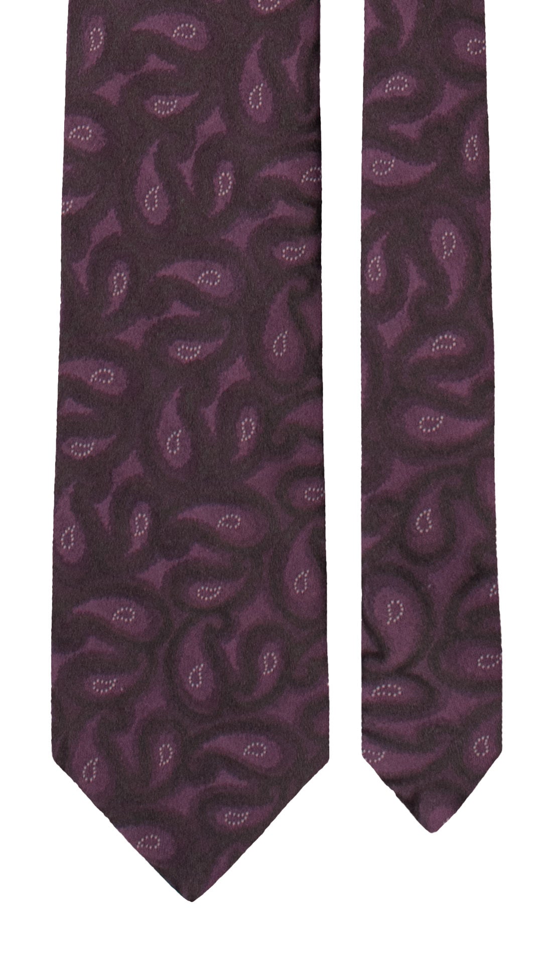 Cravatta di Seta Viola Paisley Nero Grigio AN7557 Made in Italy Graffeo Cravatte Pala