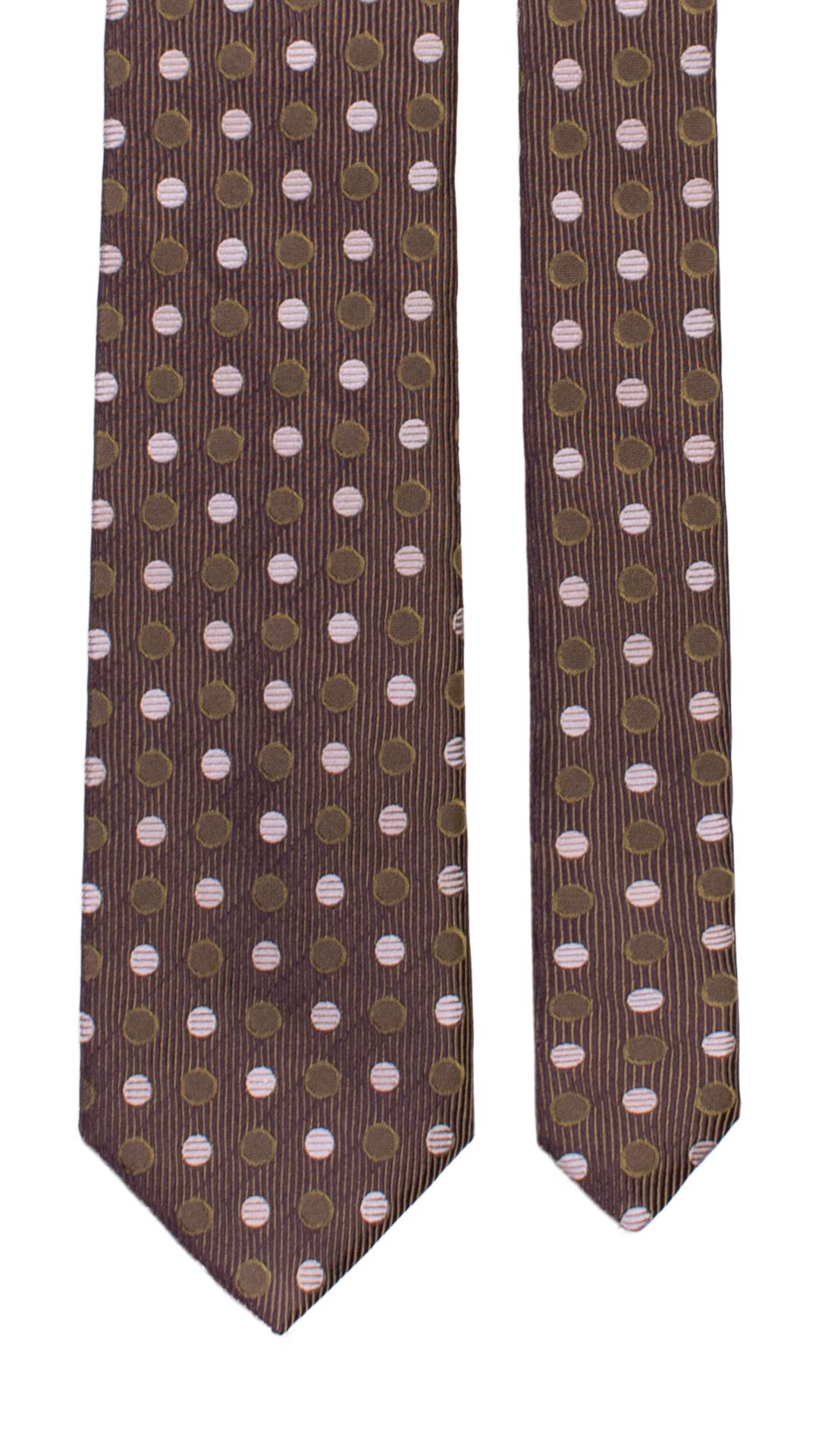 Cravatta di Seta Viola Verde Fantasia Tono su Tono Glicine 7248 Graffeo Cravatte Made in Italy Pala