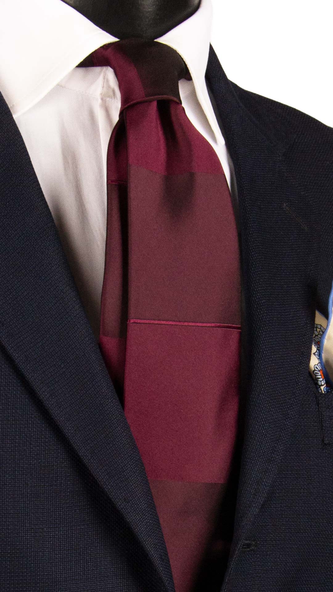 Cravatta di Seta Viola con Righe Orizzontali Tono su Tono 7289 Graffeo Cravatte Made in Italy