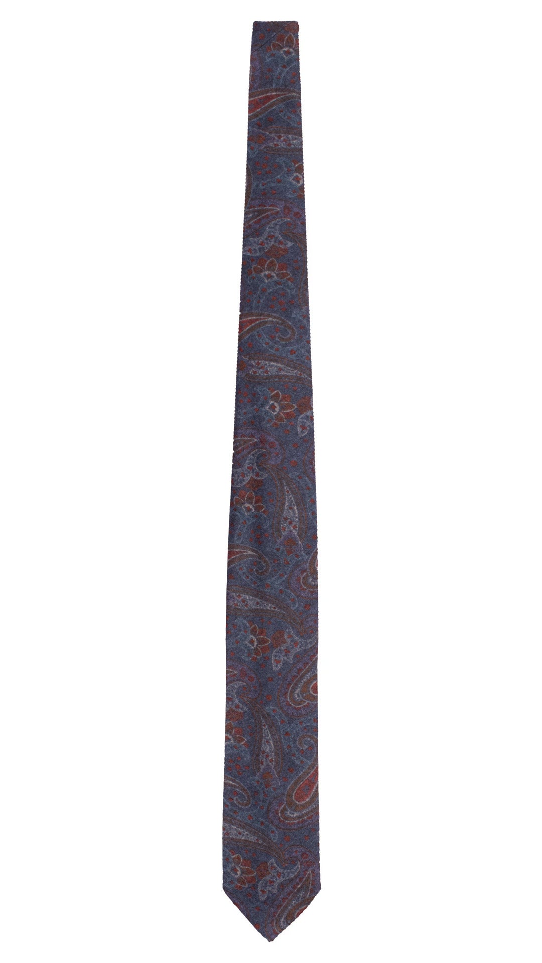 Cravatta di Lana Blu Paisley Multicolor L1219 Made in Italy Graffeo Cravatte Intera