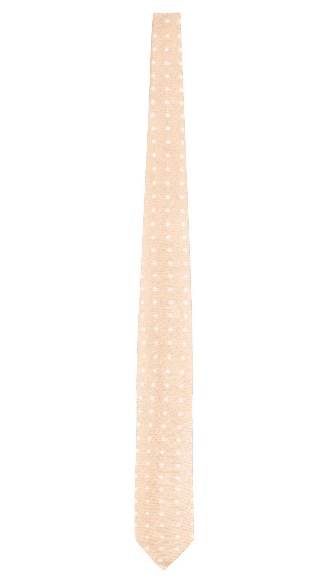 Cravatta in Lana Cashmere Beige a Pois Beige Chiaro L1207 Made in Italy Graffeo Cravatte Intera