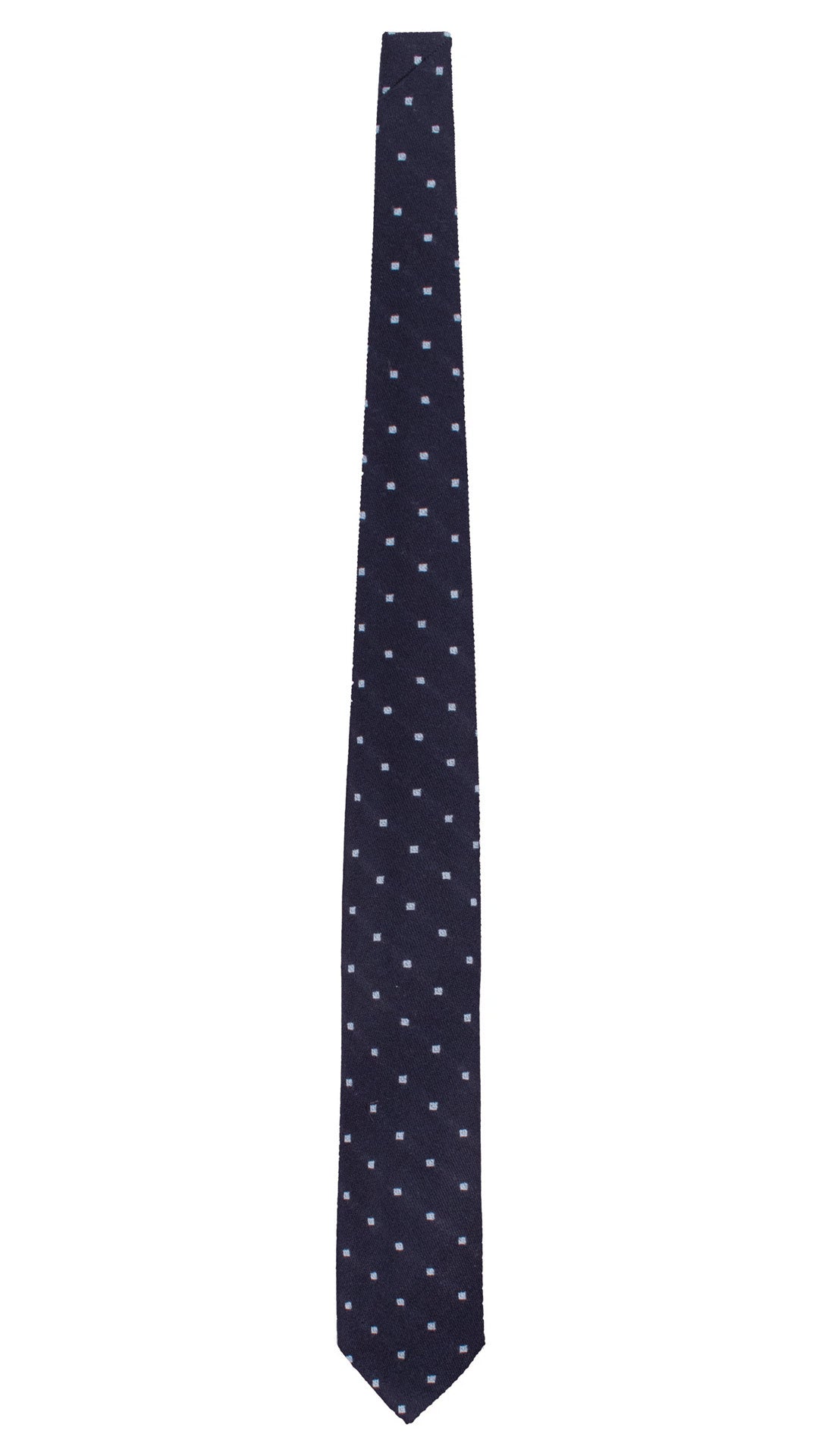 Cravatta in Lana Cashmere Blu Fantasia Azzurra L1210 Made in Italy Graffeo Cravatte Intera