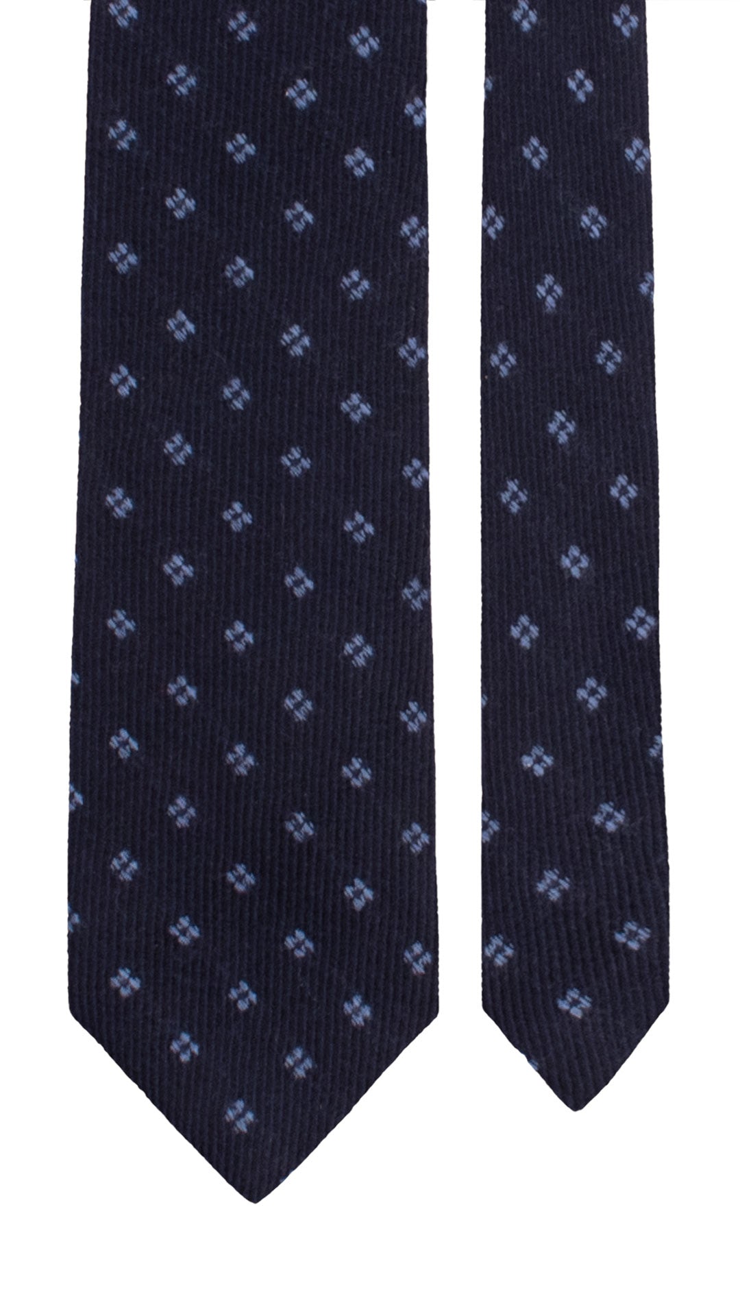 Cravatta in Lana Cashmere Blu Fantasia Celeste L1217 Made in Italy Graffeo Cravatte Pala