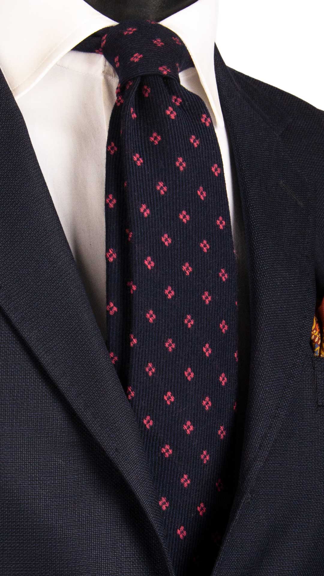 Cravatta-di-Lana-Blu-Fantasia-Fucsia-L1048