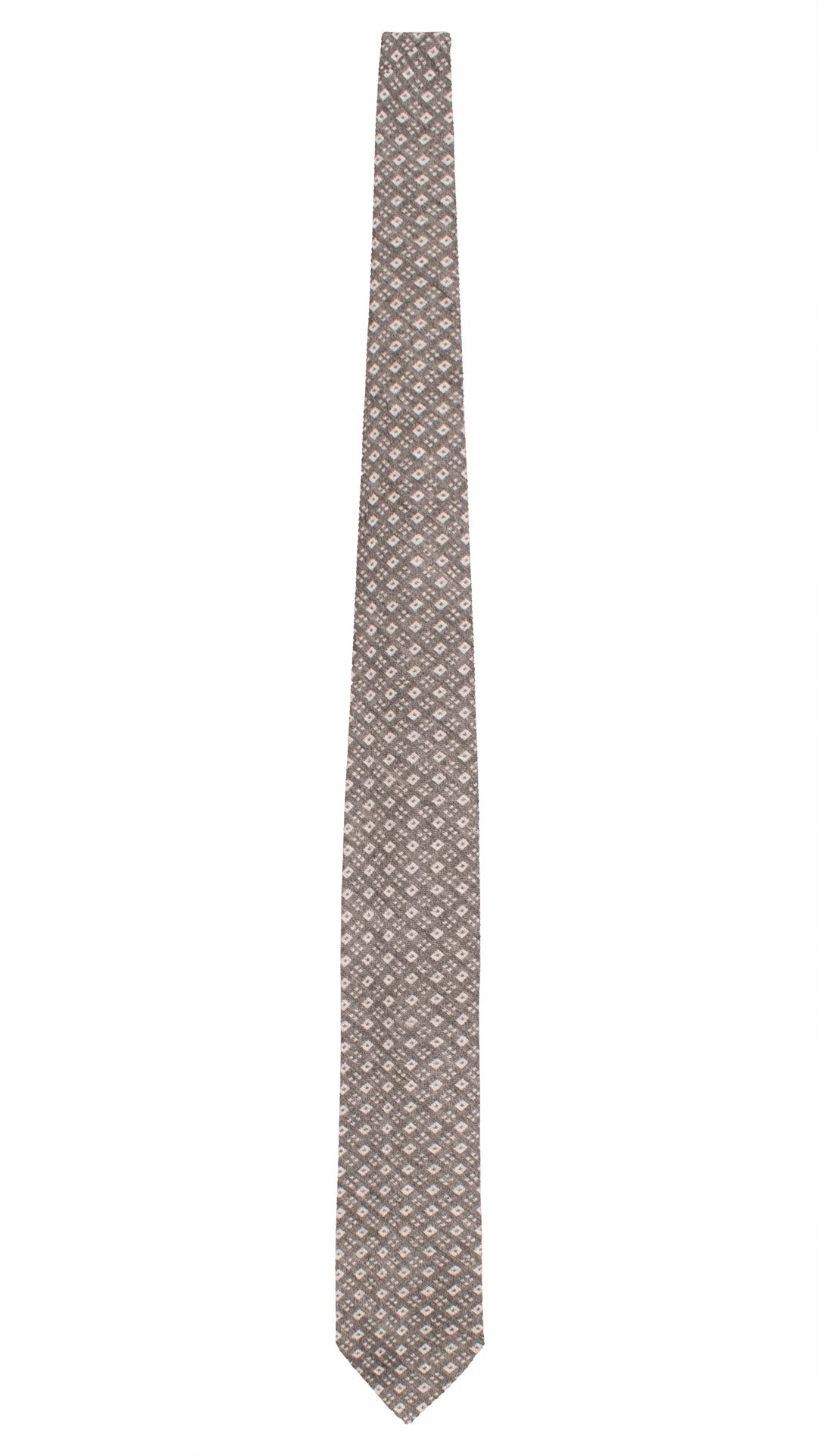 Cravatta in Lana Cashmere Grigia Fantasia Grigio Chiaro L1229 Made in Italy Graffeo Cravatte Intera