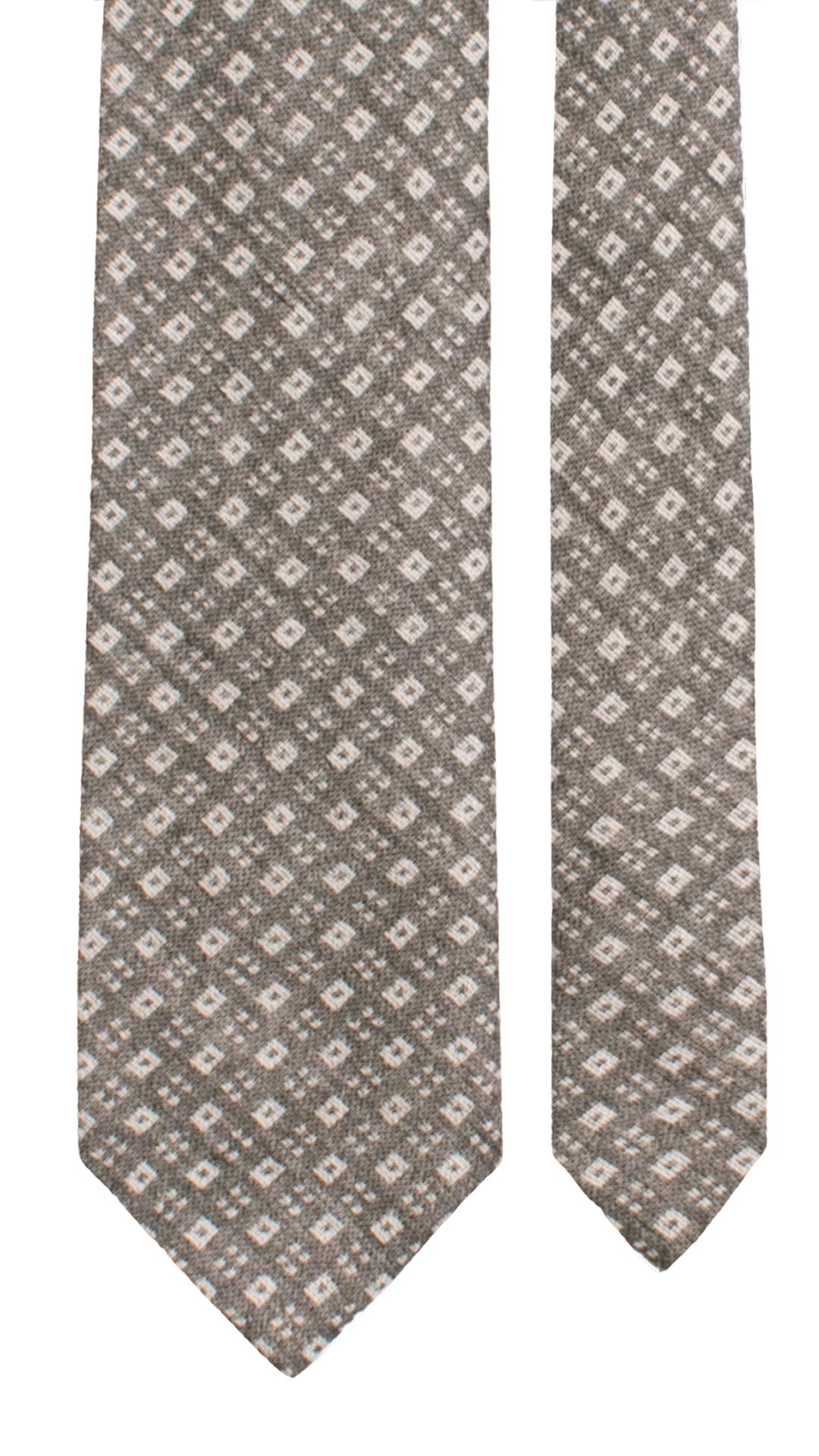 Cravatta in Lana Cashmere Grigia Fantasia Grigio Chiaro L1229 Made in Italy Graffeo Cravatte Pala