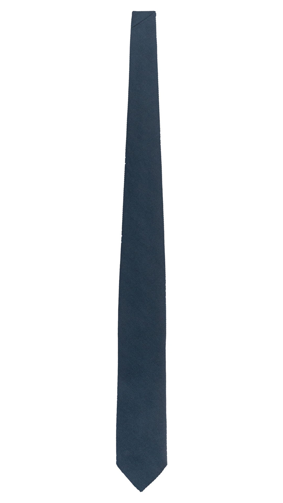 Cravatta in Lana Seta Blu Navy Tinta Unita L1269 Made in Italy Graffeo Cravatte Intera