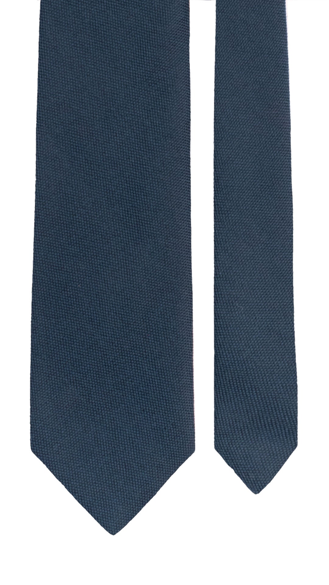Cravatta in Lana Seta Blu Navy Tinta Unita L1269 Made in Italy Graffeo Cravatte Pala