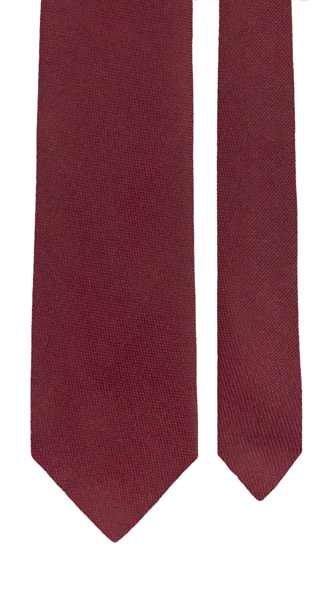Man Solid Burgundy Wool Silk Tie L1275