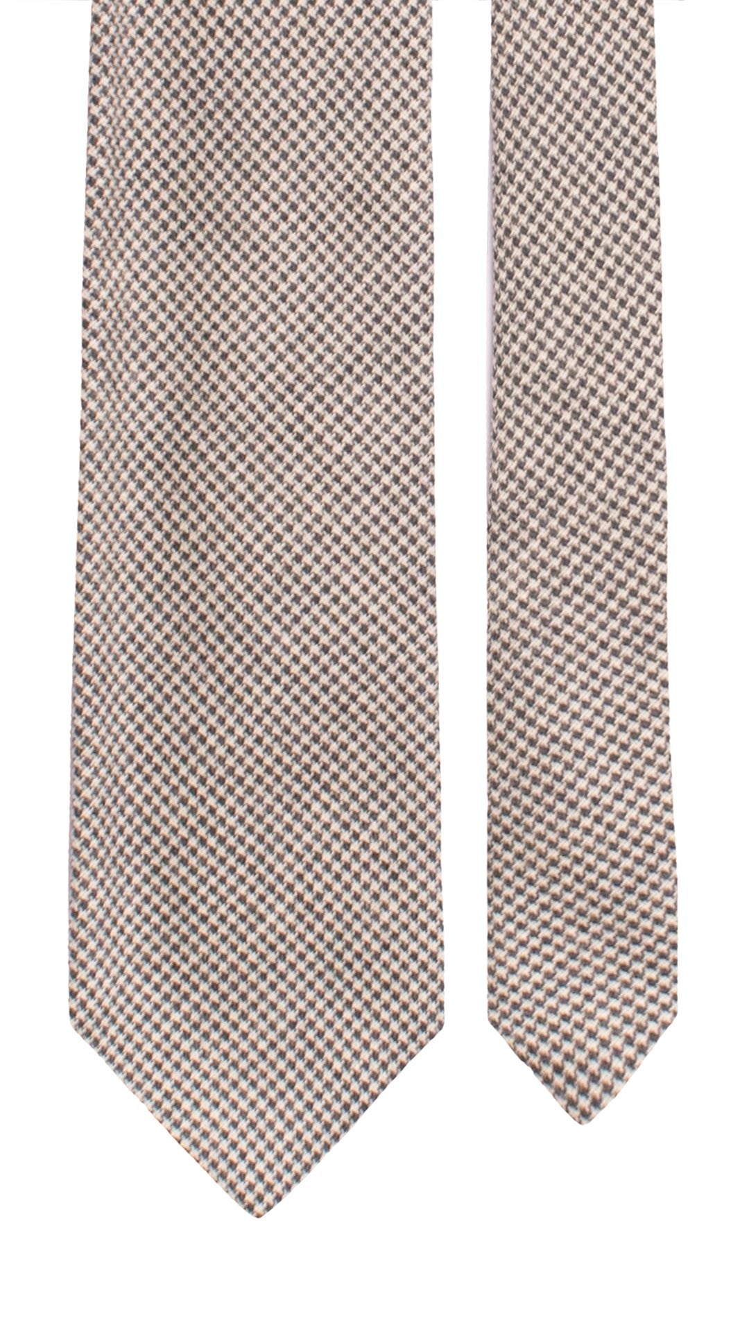 Cravatta in Lana Seta Pied de Poule Bianco Blu L1357 Made in Italy Graffeo Cravatte Pala