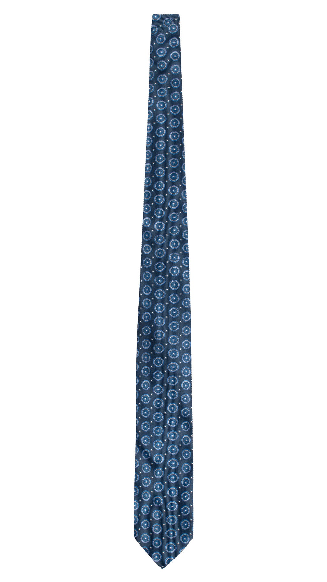 Cravatta in Saia di Seta Blu Fantasia Bluette Bianco SA60 Graffeo Cravatte Made in Italy
Intera