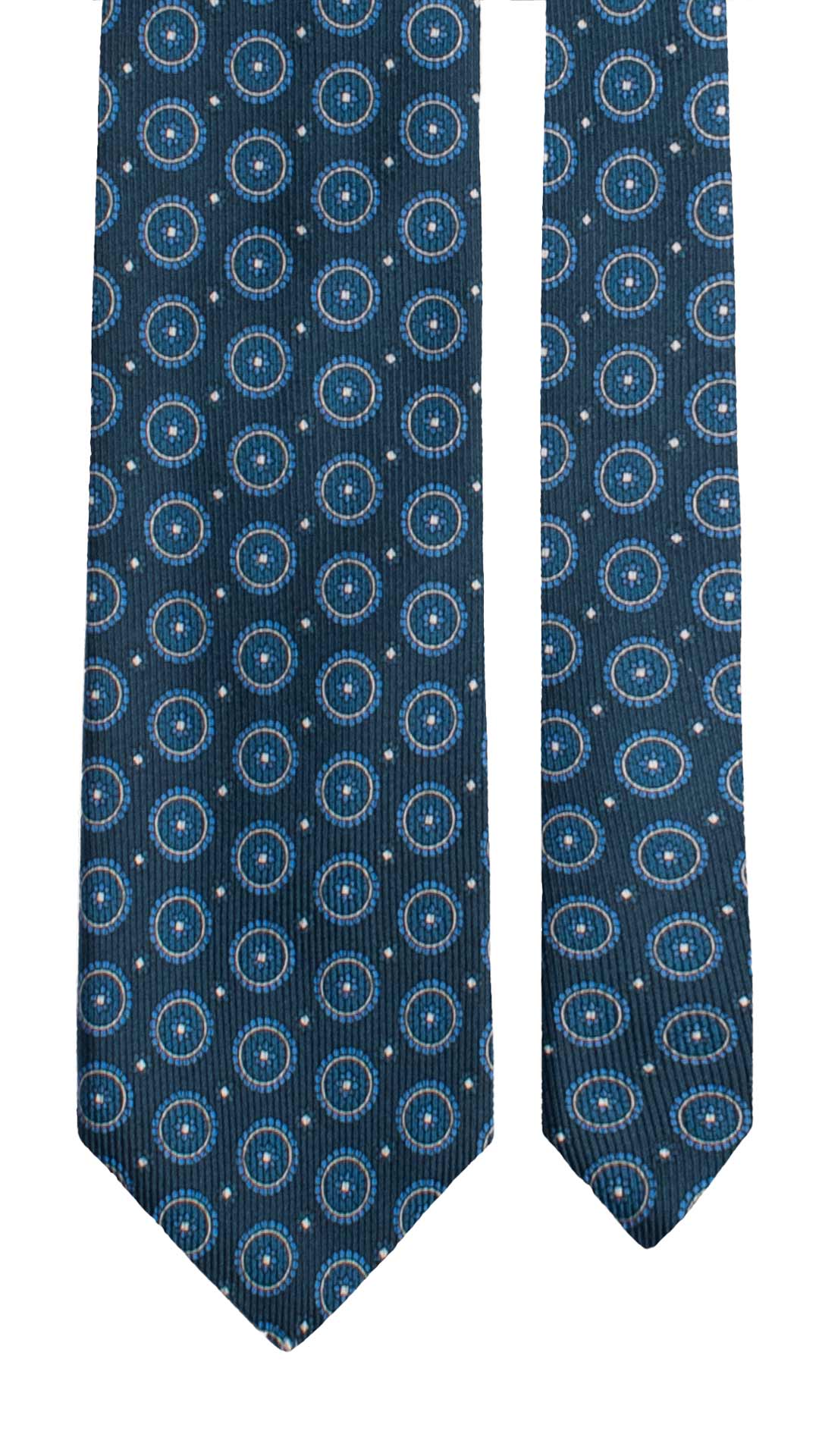 Cravatta in Saia di Seta Blu Fantasia Bluette Bianco SA60 Graffeo Cravatte Made in Italy
Pala