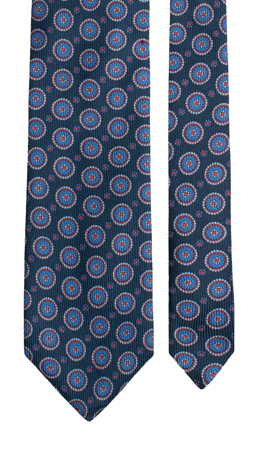 Cravatta in Saia di Seta Blu Fantasia Bluette Rosso Celeste SA59 Graffeo Cravatte Made in Italy
Pala