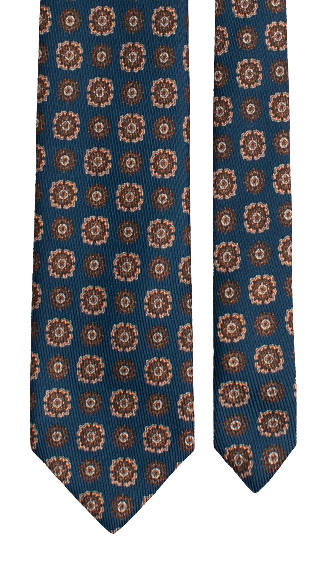 Cravatta in Saia di Seta Blu Fantasia Multicolor SA117 Made in Italy Graffeo Cravatte Pala