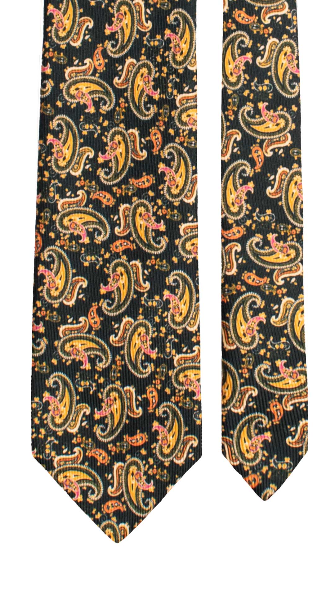 Cravatta in Saia di Seta Blu Paisley Multicolor SA37 Made in Italy Graffeo Cravatte Pala