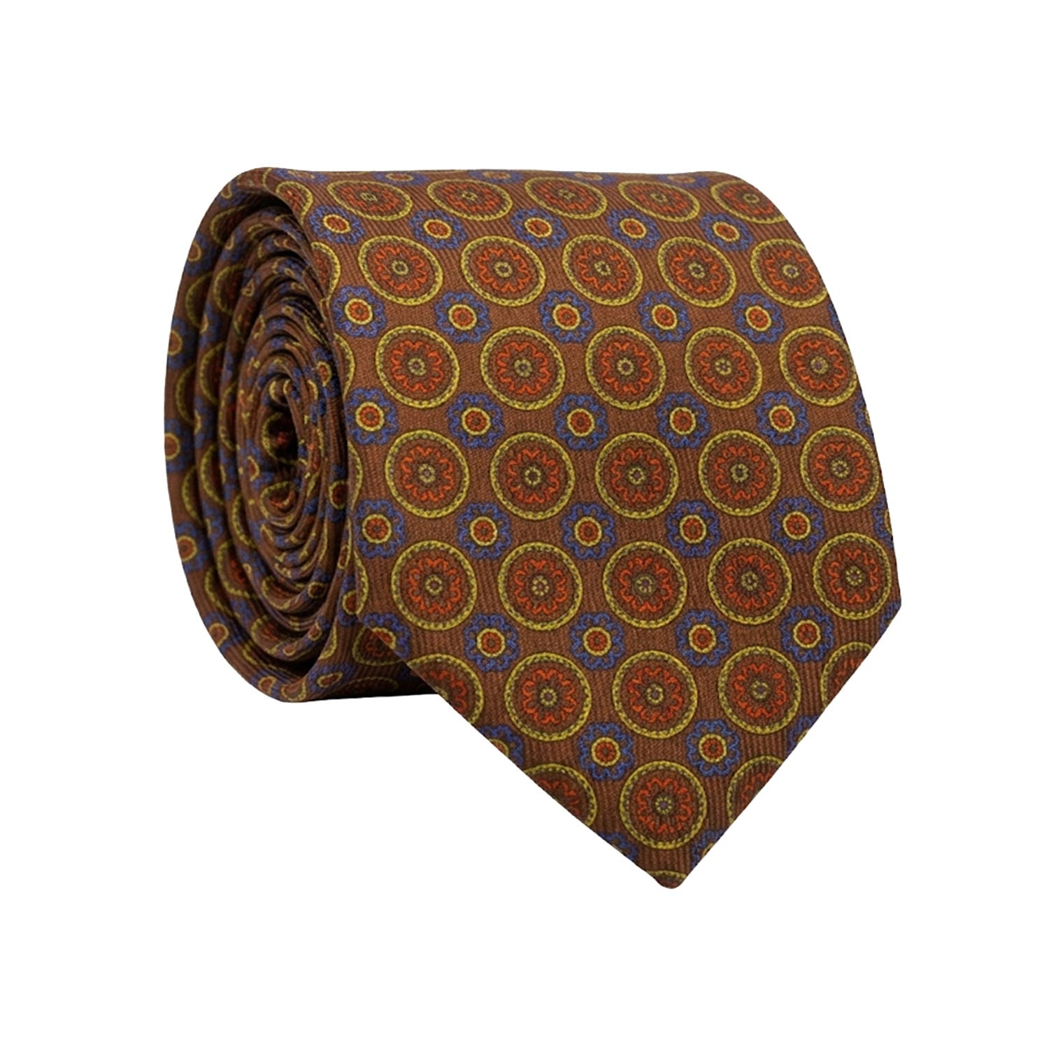 Cravatta in Saia di Seta Marrone Fantasia Arancione Bluette Verde Acido SA64 Graffeo Cravatte Made in Italy
Rotolo