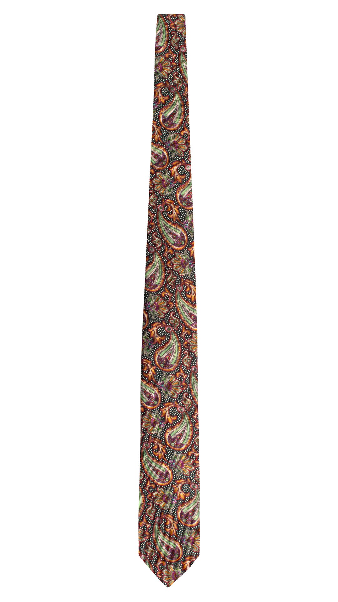 Cravatta in Saia di Seta Nera Paisley Multicolor SA22 Made in Italy Graffeo Cravatte Intera