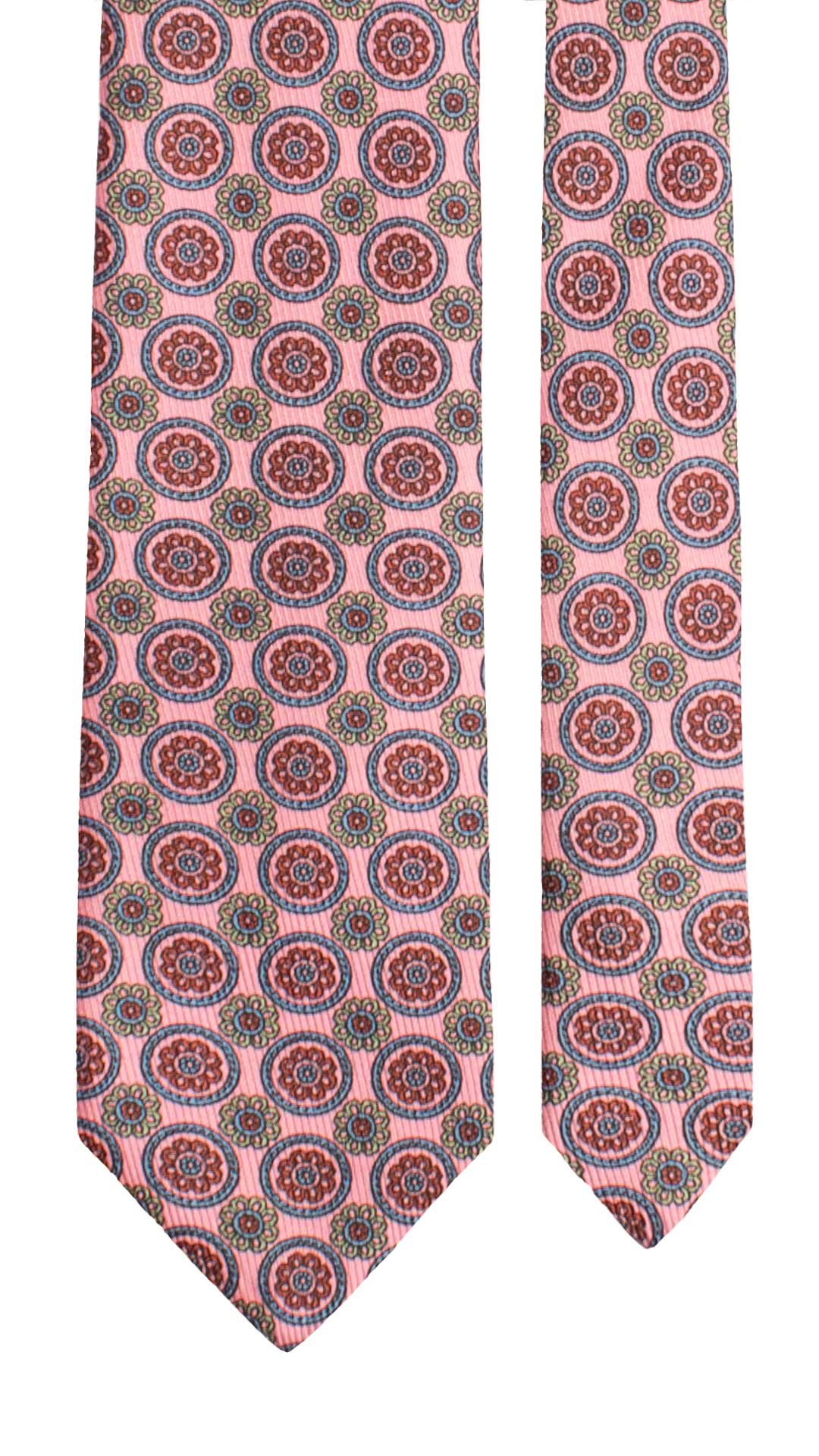 Cravatta in Saia di Seta Rosa Fantasia Celeste Arancione SA62 Graffeo Cravatte Made in Italy
Pala