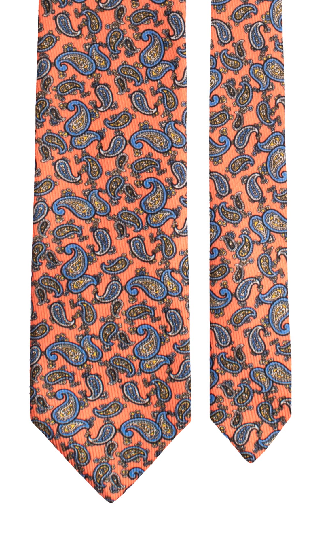 Cravatta in Saia di Seta Rosa Salmone Paisley Multicolor SA9 Made in Italy Graffeo Cravatte Pala