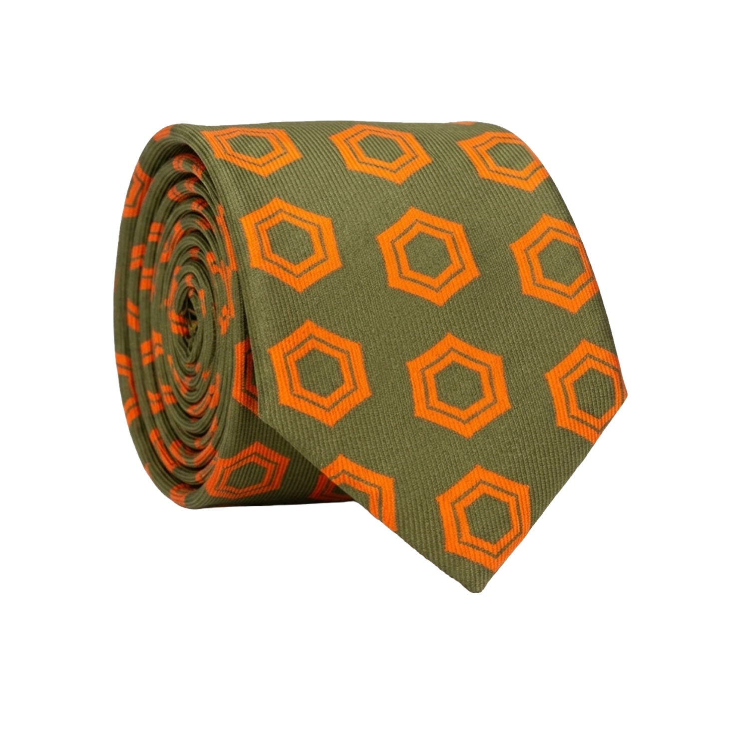 Cravatta in Saia di Seta Verde Fantasia Arancione SA51 Graffeo Cravatte Made in Italy
Rotolo