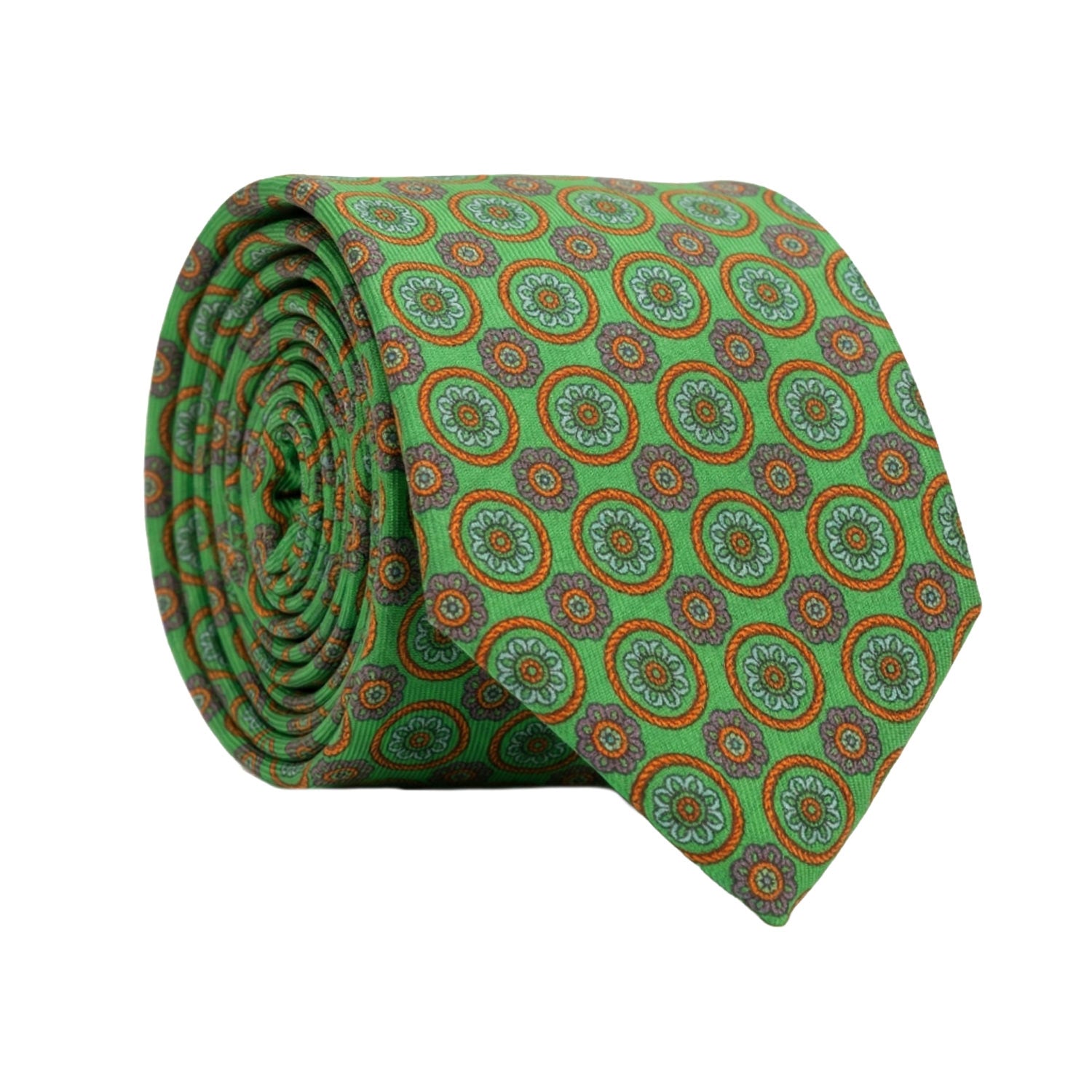 Cravatta in Saia di Seta Verde Fantasia Arancione Verde Azzurro SA61 Graffeo Cravatte Made in Italy
Rotolo