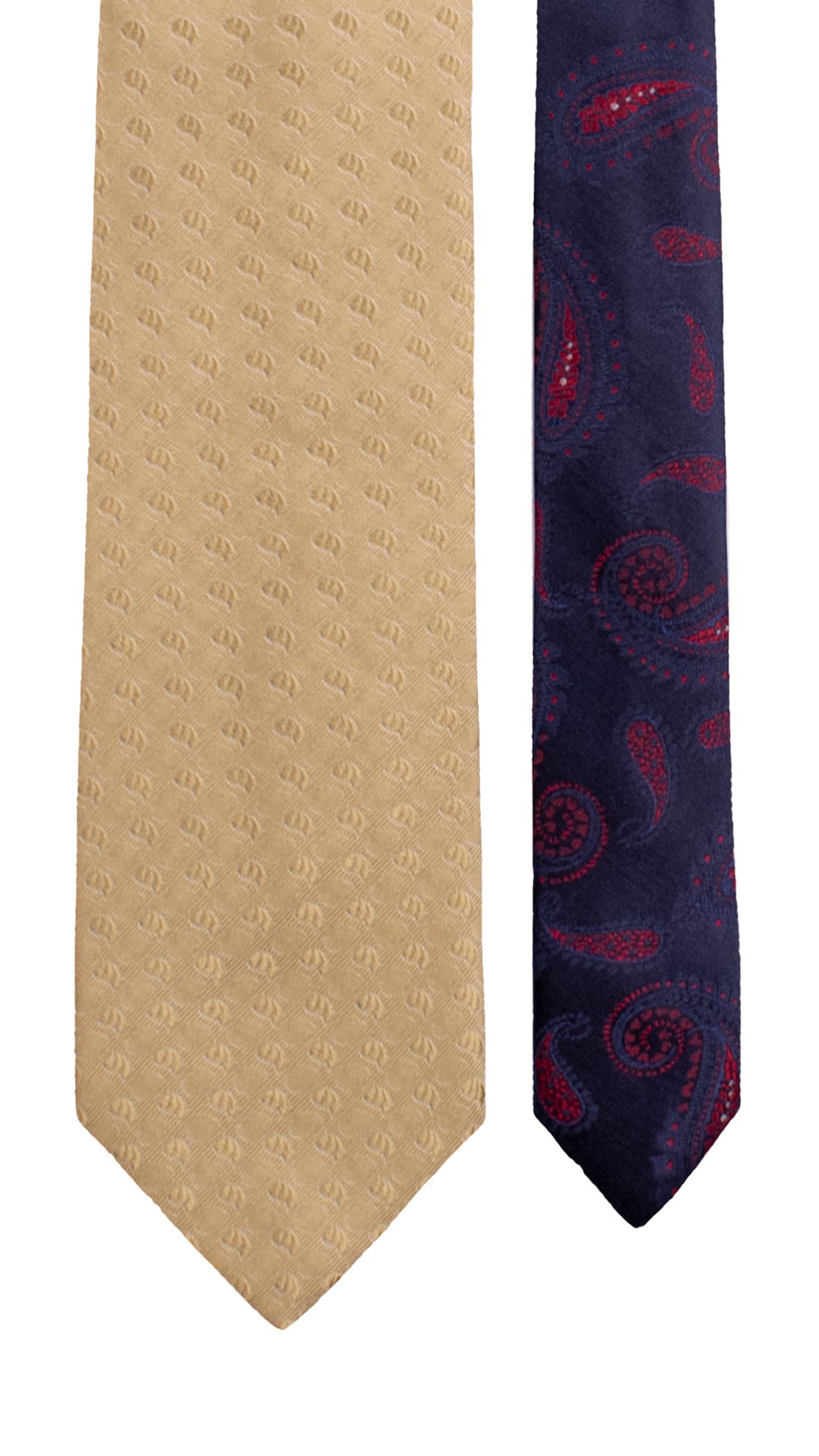 Cravatta in Saia di Seta Verde Salvia Paisley Nodo in Contrasto Tono su Tono Verde Salvia N3400 Made in Italy Graffeo Cravatte Pala